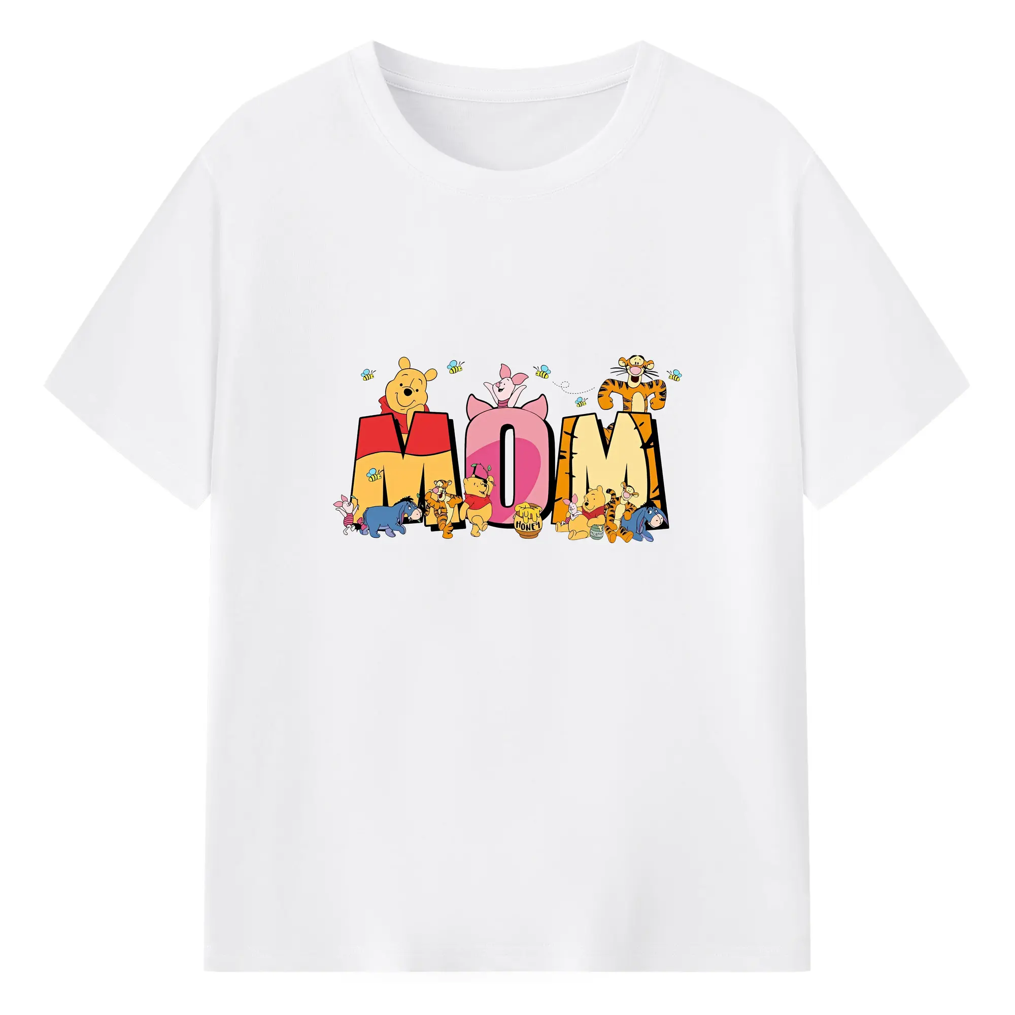 プーさん グッズ ピグレット - 綿100％ 半袖Tシャツ ・ フロントプリント ・ 快適 通気性 ・ 日常使い 散歩 スポーツ用