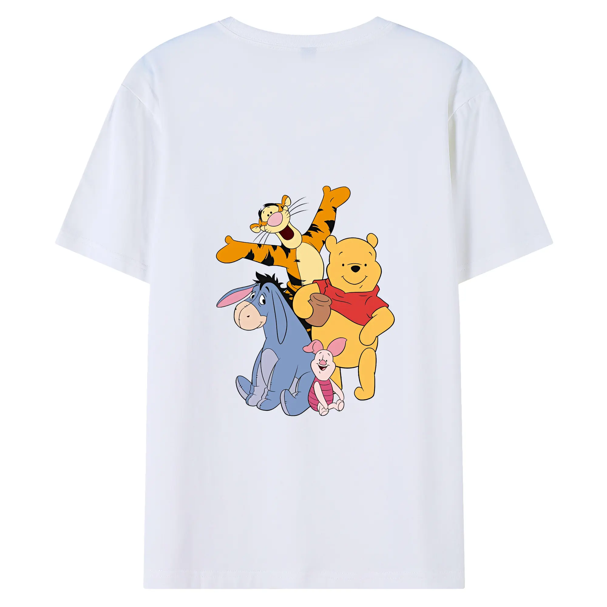 プーさん グッズ ピグレット - 綿100％ 半袖Tシャツ ・ バックプリント ・ 快適 通気性 ・ 日常使い 散歩 スポーツ用