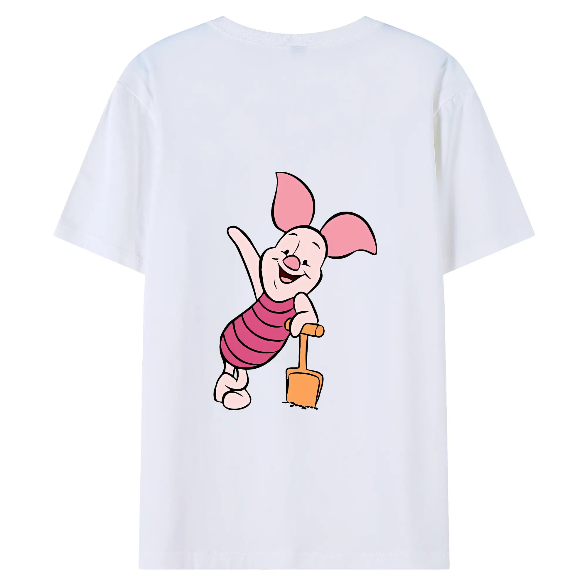 プーさん グッズ ピグレット - 綿100％ 半袖Tシャツ ・ バックプリント ・ 快適 通気性 ・ 日常使い 散歩 スポーツ用