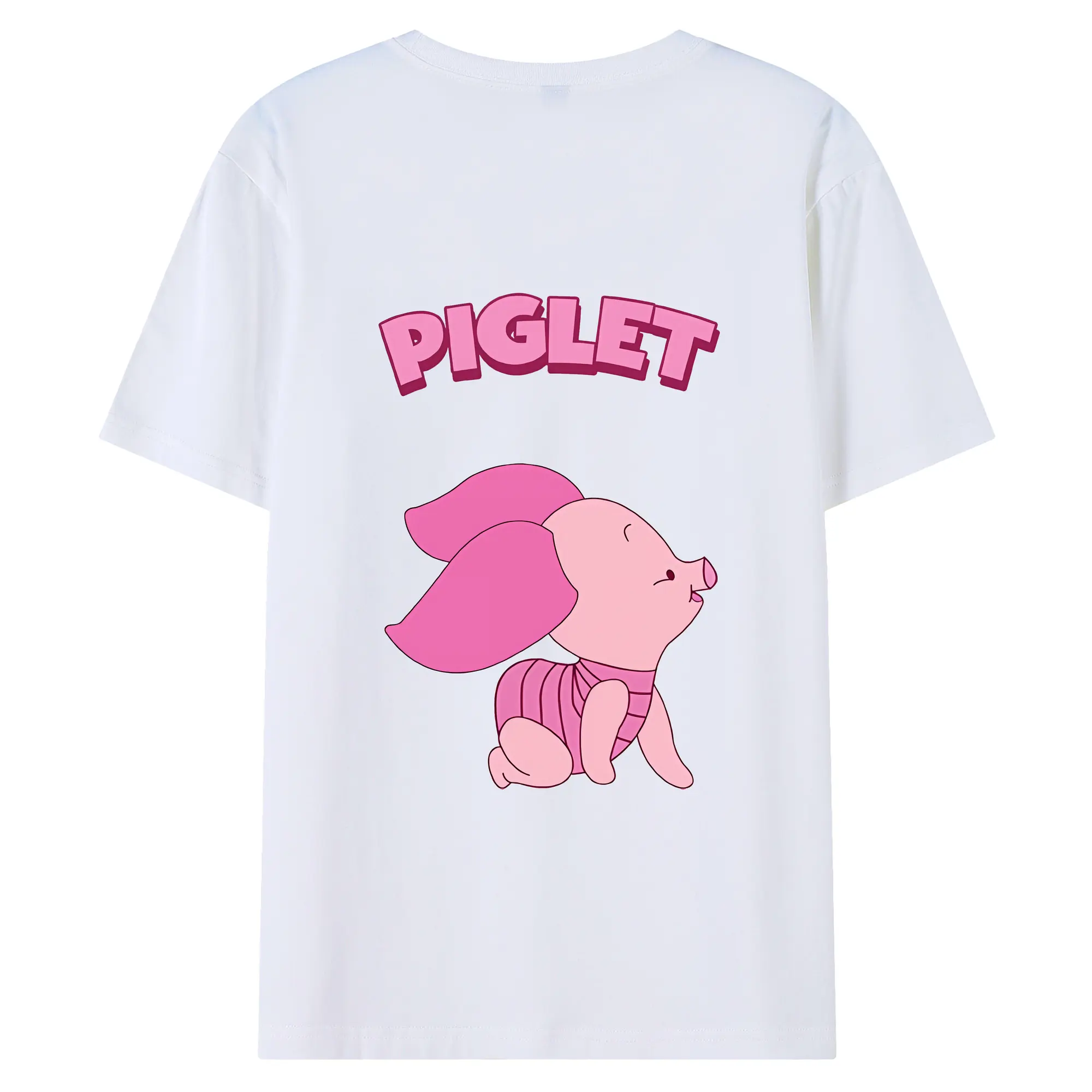 プーさん グッズ ピグレット - 綿100％ 半袖Tシャツ ・ バックプリント ・ 快適 通気性 ・ 日常使い 散歩 スポーツ用