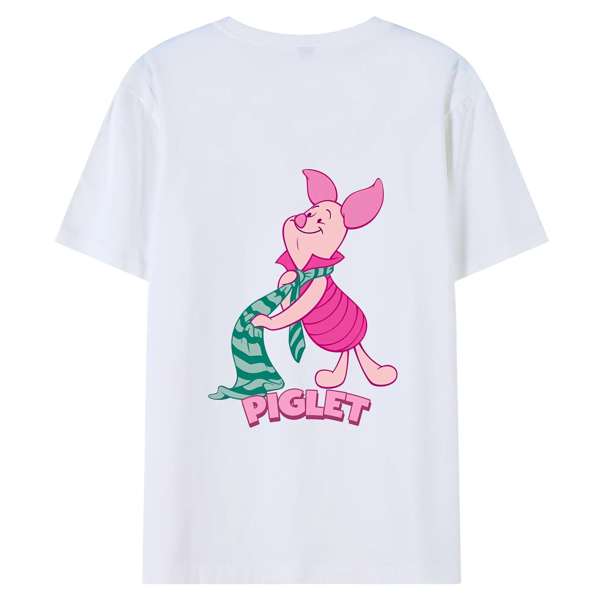 プーさん グッズ ピグレット - 綿100％ 半袖Tシャツ ・ バックプリント ・ 快適 通気性 ・ 日常使い 散歩 スポーツ用