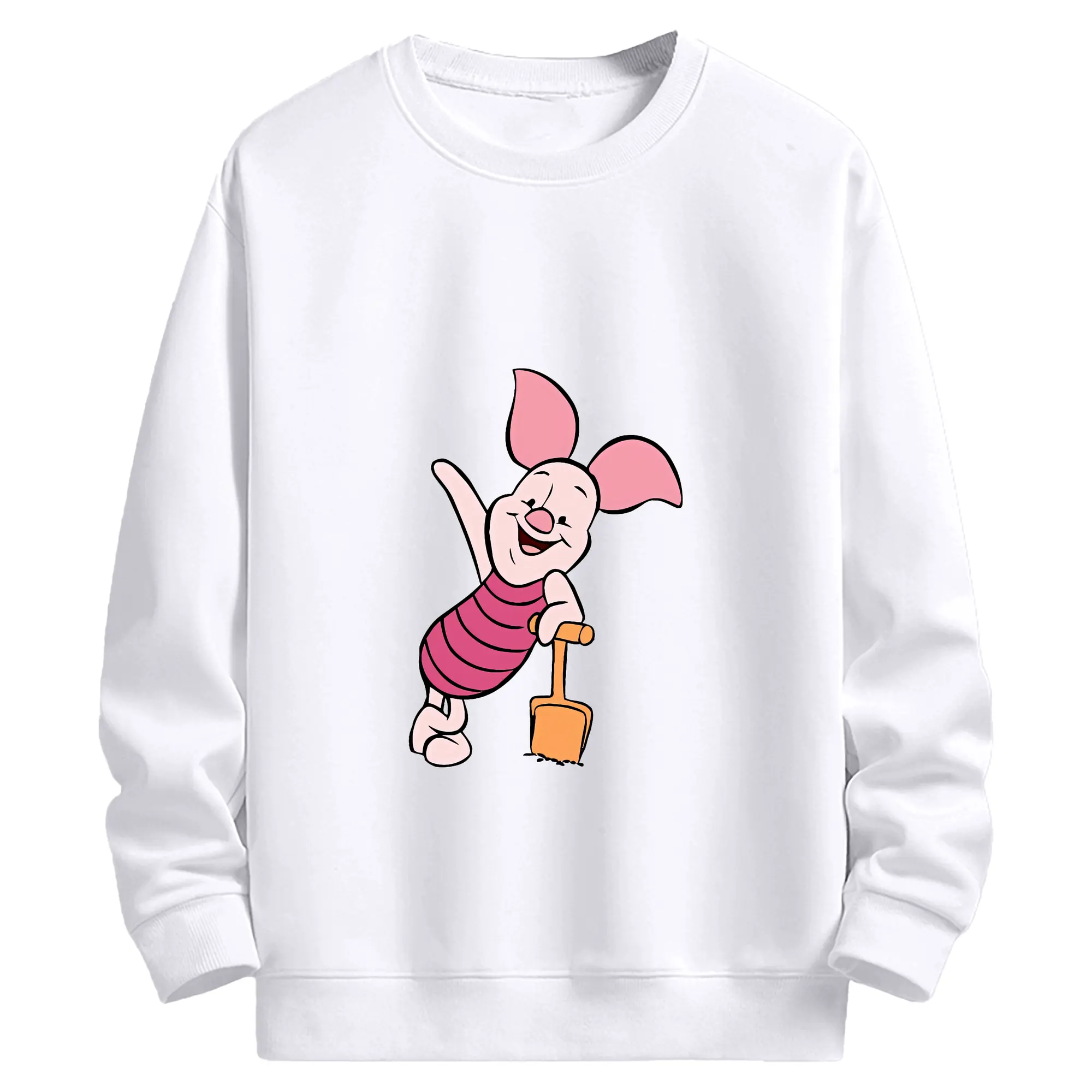 プーさん グッズ ピグレット - 高品質 クルーネック スウェット ・ コットン59％ ポリエステル41％ ・ ユニセックス 長袖 トレーナー ・ カジュアル デイリー スポーツ 散歩用