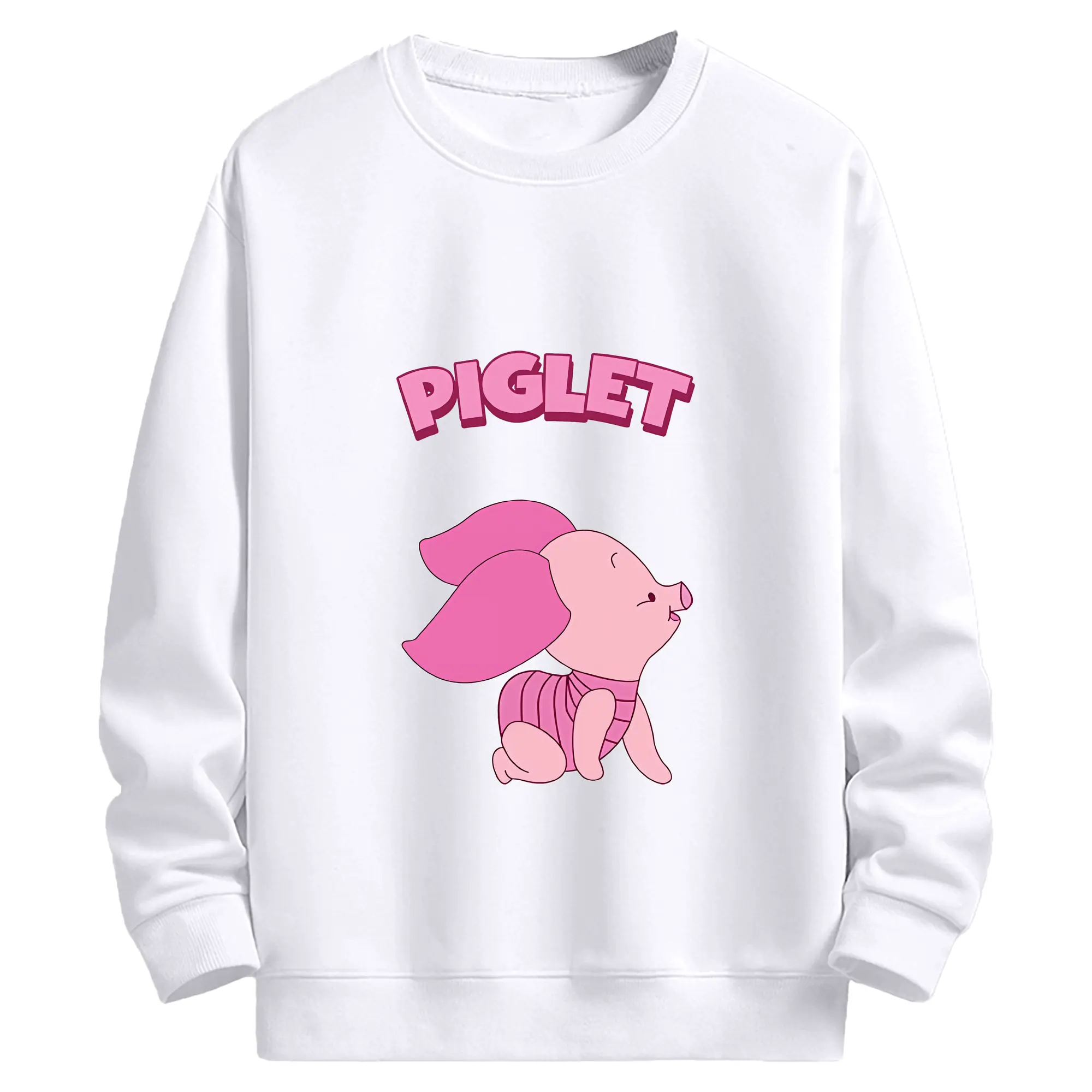 プーさん グッズ ピグレット - 高品質 クルーネック スウェット ・ コットン59％ ポリエステル41％ ・ ユニセックス 長袖 トレーナー ・ カジュアル デイリー スポーツ 散歩用