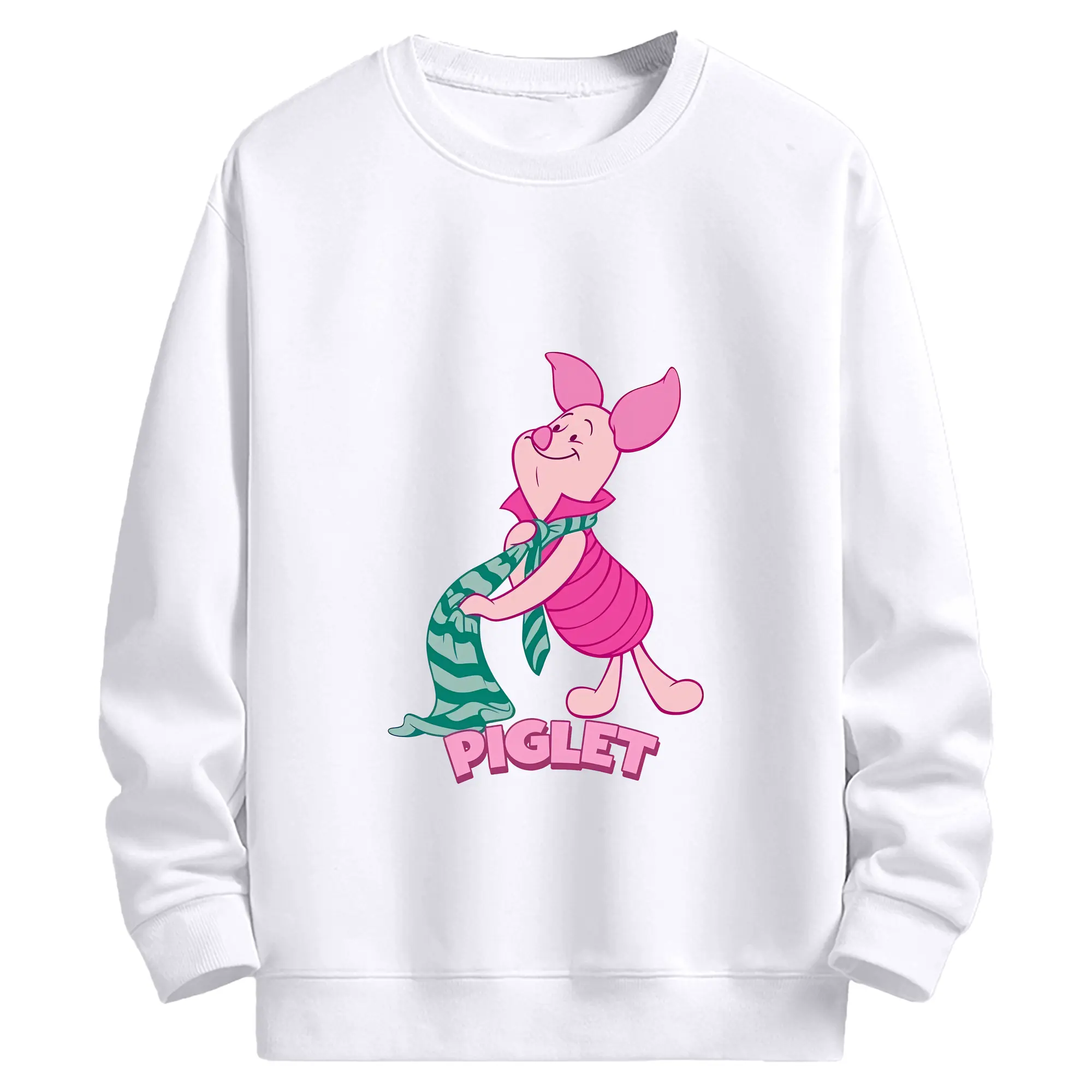 プーさん グッズ ピグレット - 高品質 クルーネック スウェット ・ コットン59％ ポリエステル41％ ・ ユニセックス 長袖 トレーナー ・ カジュアル デイリー スポーツ 散歩用