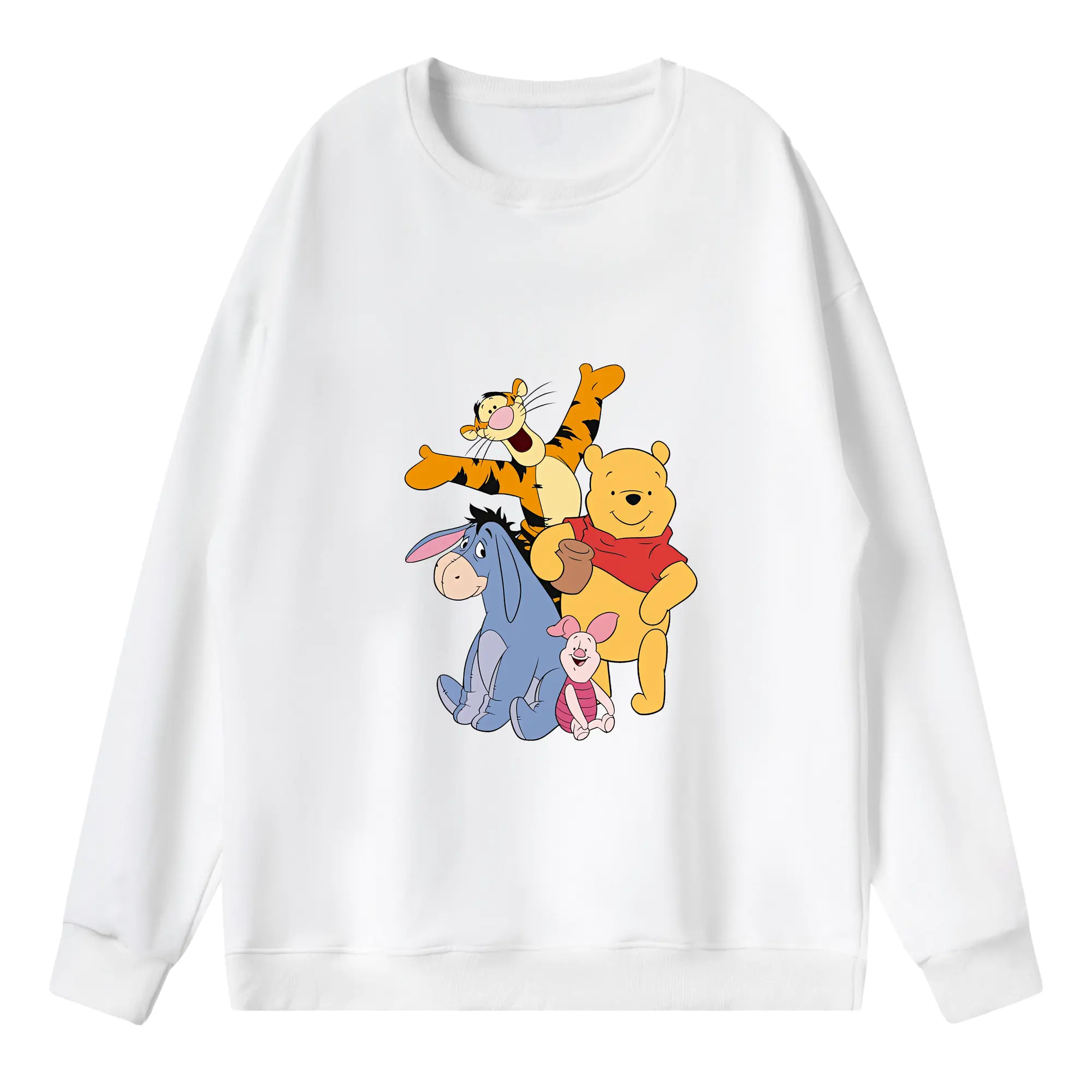 プーさん グッズ ピグレット - 薄手 クルーネック スウェット 裏毛260g · ポリエステル 春秋向け カジュアル 男女兼用 · トレーナー デイリー スポーツ 散歩に最適