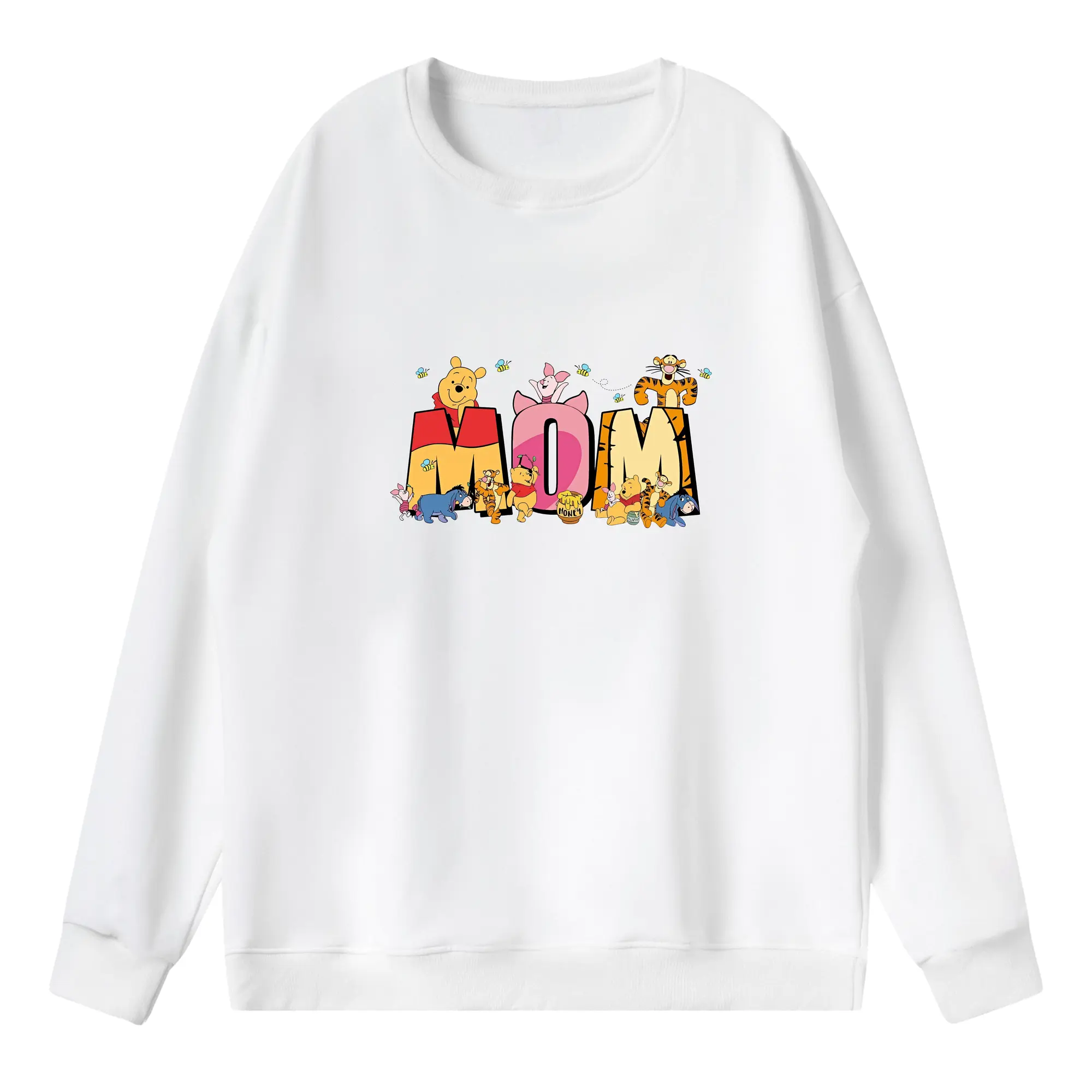 プーさん グッズ ピグレット - 薄手 クルーネック スウェット 裏毛260g · ポリエステル 春秋向け カジュアル 男女兼用 · トレーナー デイリー スポーツ 散歩に最適