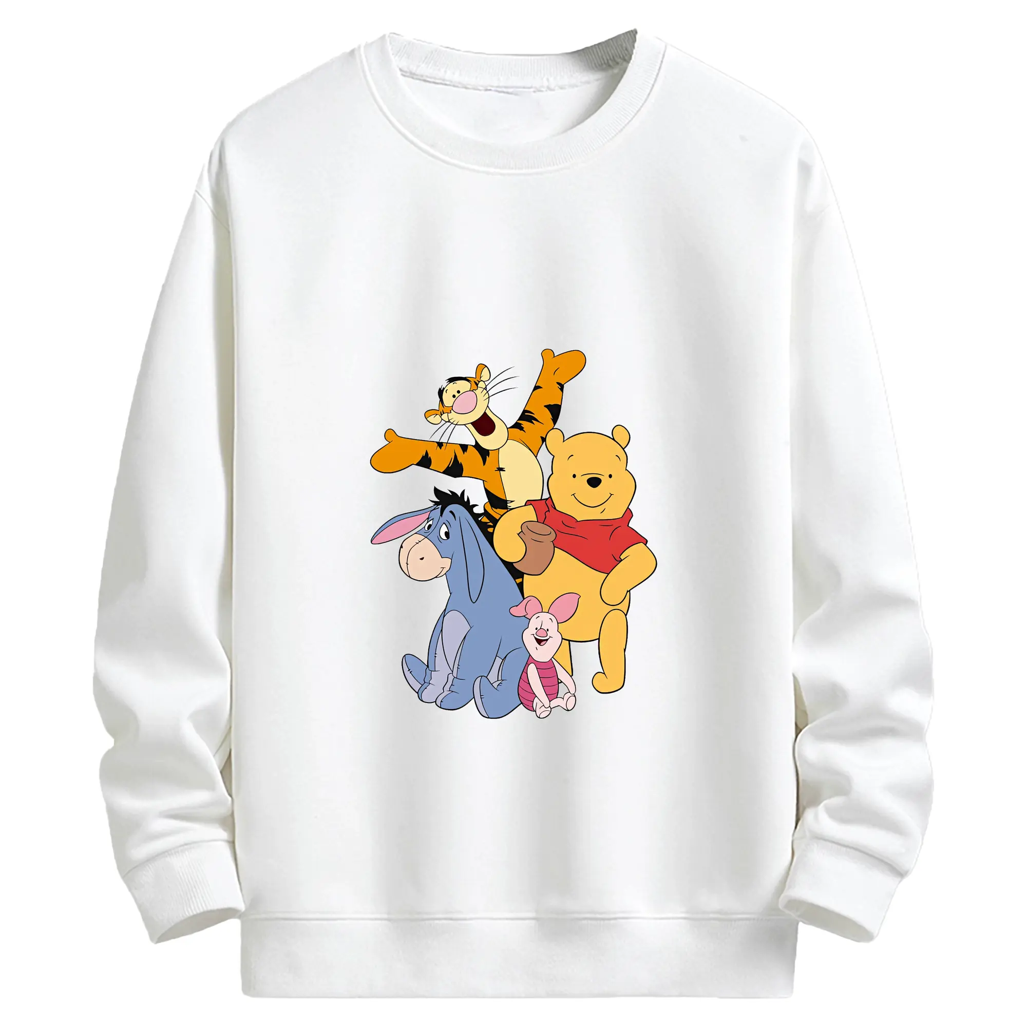 プーさん グッズ ピグレット - キッズ クルーネックスウェットシャツ ・ フロントプリント ・ 綿80％ ポリエステル20％ ・ 快適 通学 スポーツ 日常使い お散歩用