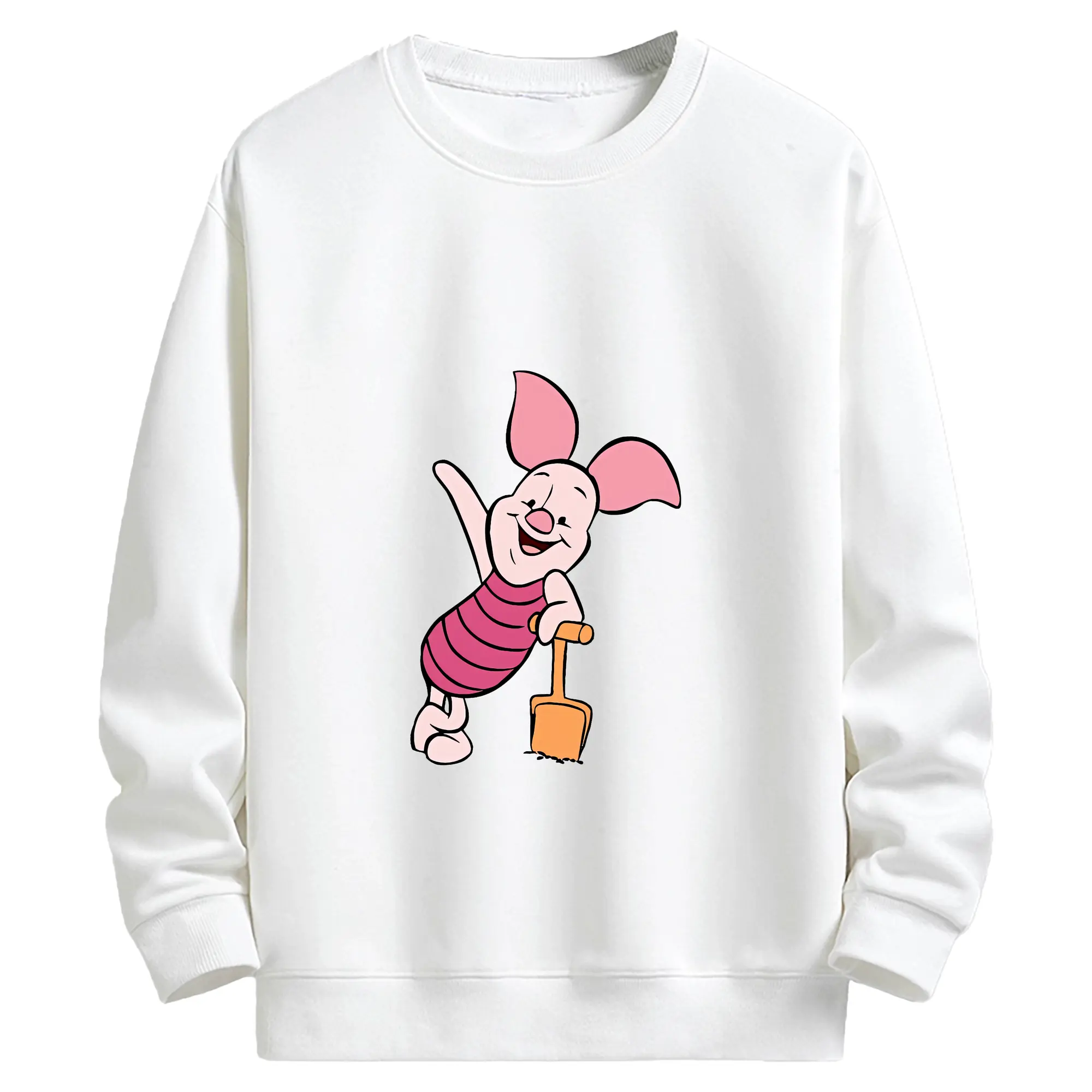 プーさん グッズ ピグレット - キッズ クルーネックスウェットシャツ ・ フロントプリント ・ 綿80％ ポリエステル20％ ・ 快適 通学 スポーツ 日常使い お散歩用