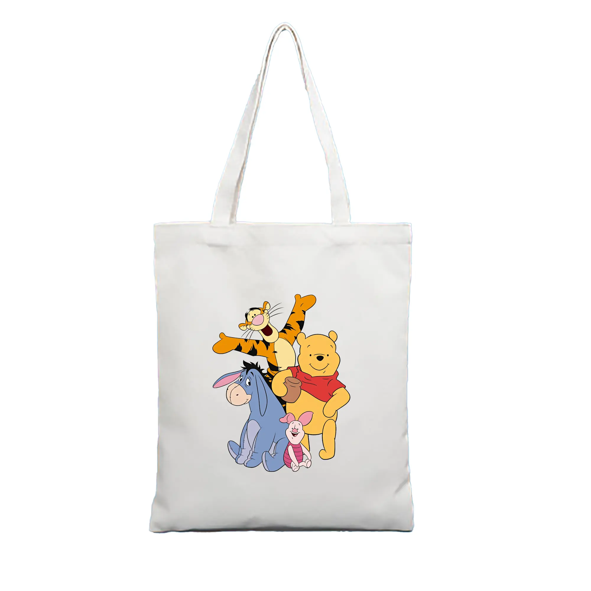 プーさん グッズ ピグレット - 縦型キャンバス手提げバッグ（トートバッグ） ・ キャンバス素材 ・ ショッピング用 ・ 軽量 丈夫 お手入れ簡単