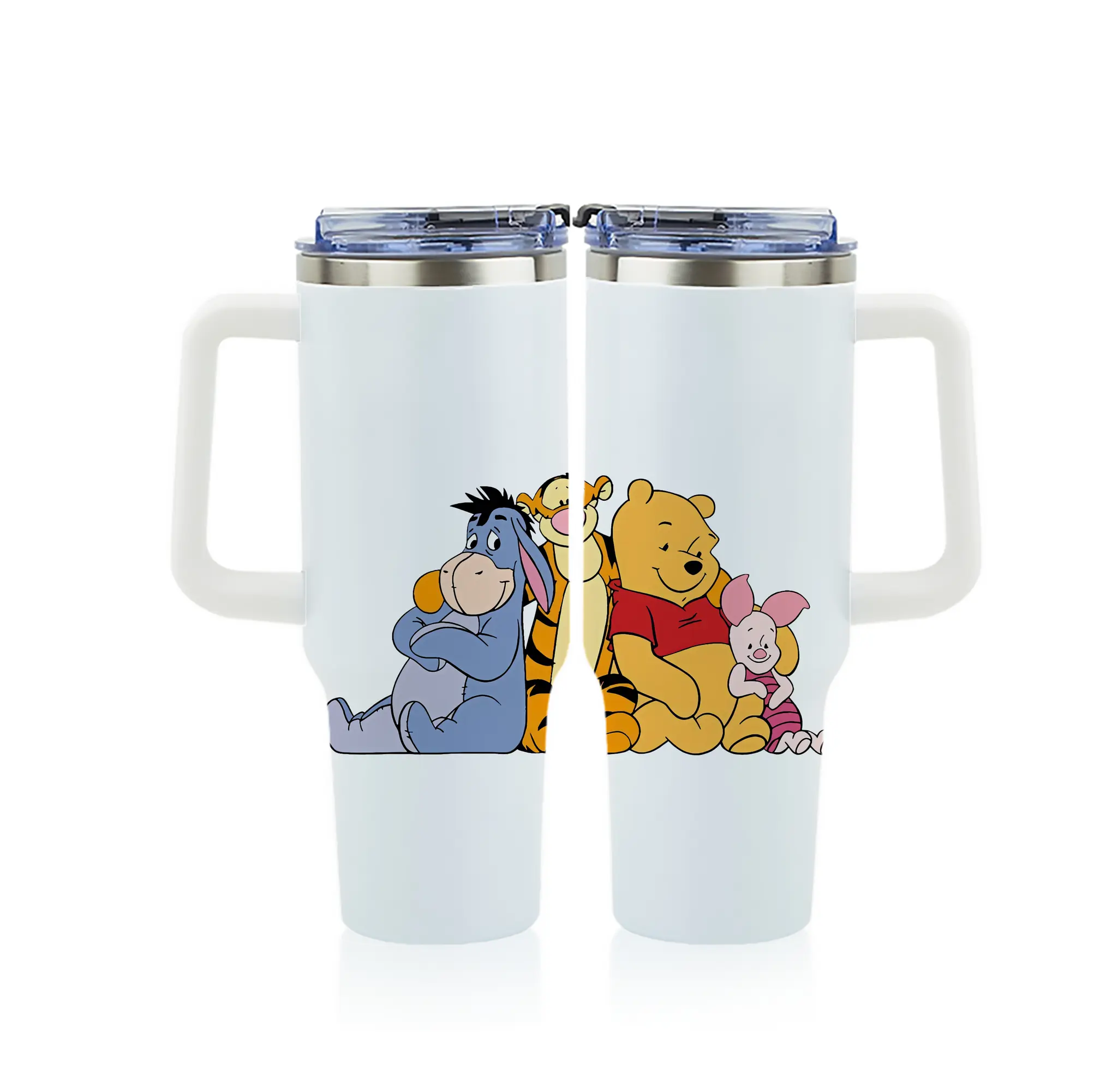 プーさん グッズ ティガー - 1200mL フルプリント車用タンブラー ・ 304ステンレス 内側 ・ 201ステンレス 外側 ・ 保温 保冷 ・ 通勤 ドライブ アウトドア用