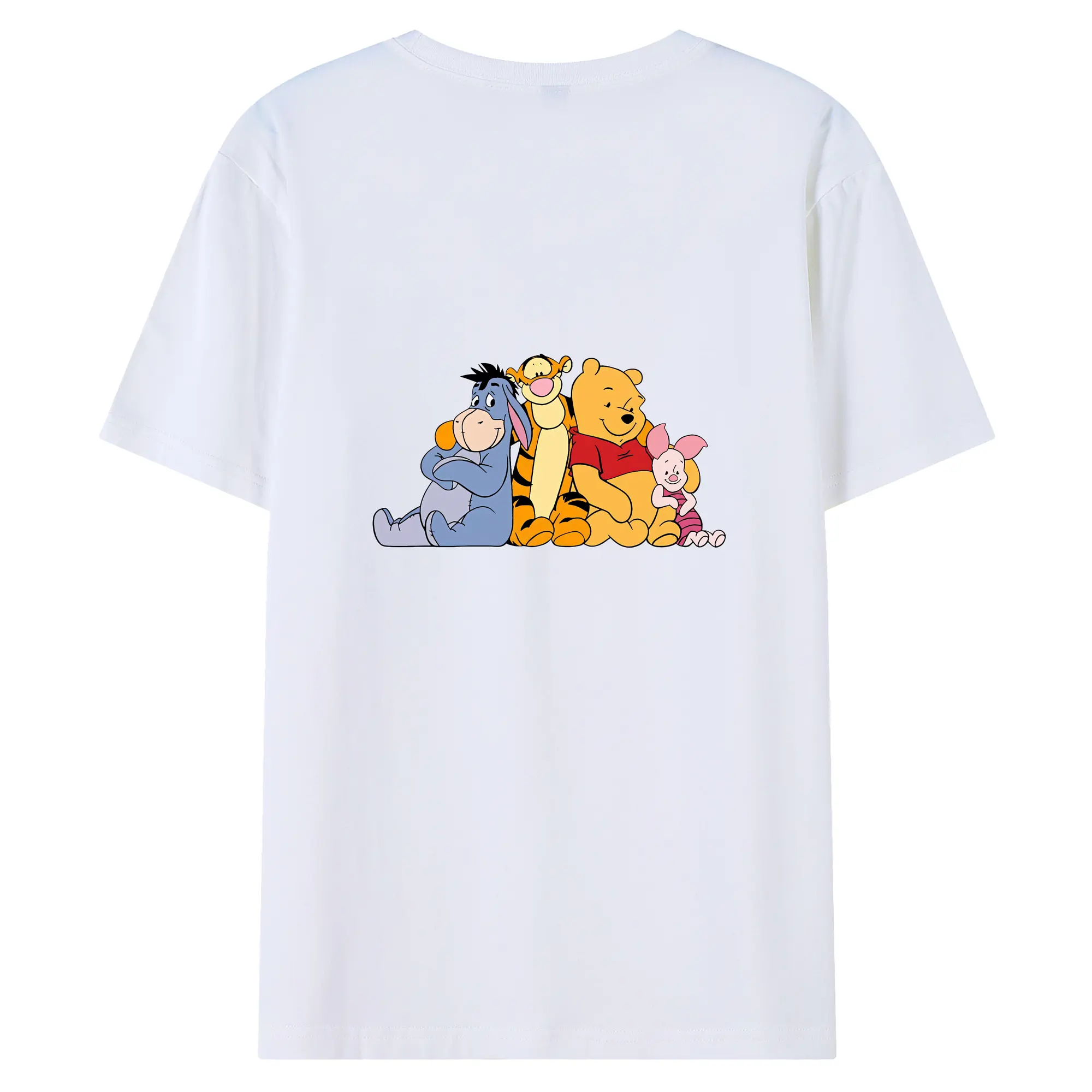 プーさん グッズ ティガー - 綿100％ 半袖Tシャツ ・ バックプリント ・ 快適 通気性 ・ 日常使い 散歩 スポーツ用