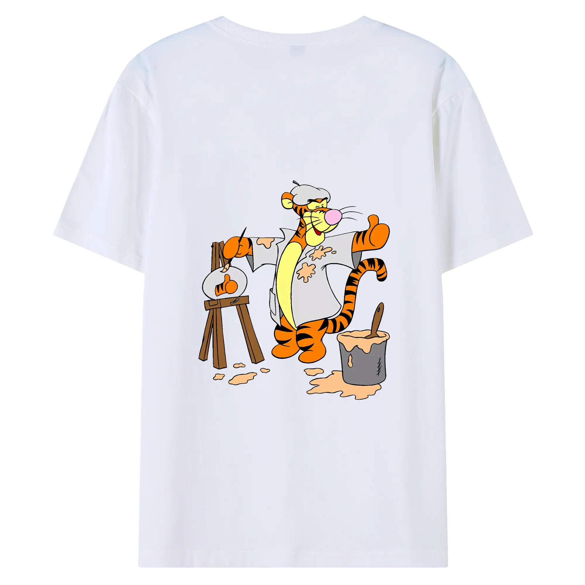 プーさん グッズ ティガー - 綿100％ 半袖Tシャツ ・ バックプリント ・ 快適 通気性 ・ 日常使い 散歩 スポーツ用