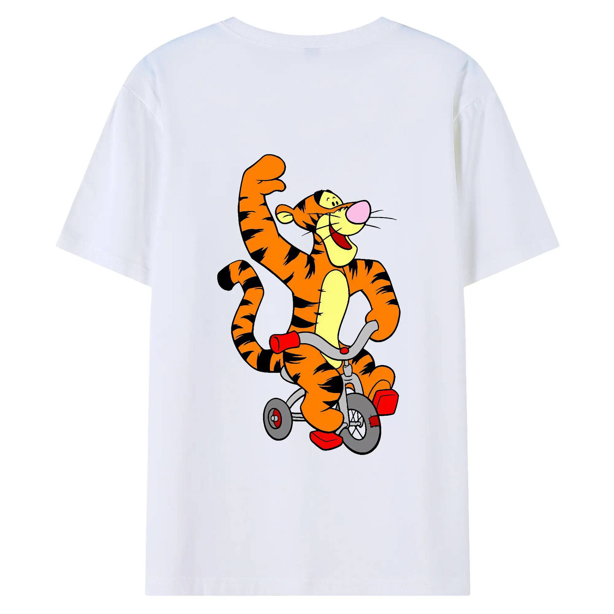 プーさん グッズ ティガー - 綿100％ 半袖Tシャツ ・ バックプリント ・ 快適 通気性 ・ 日常使い 散歩 スポーツ用