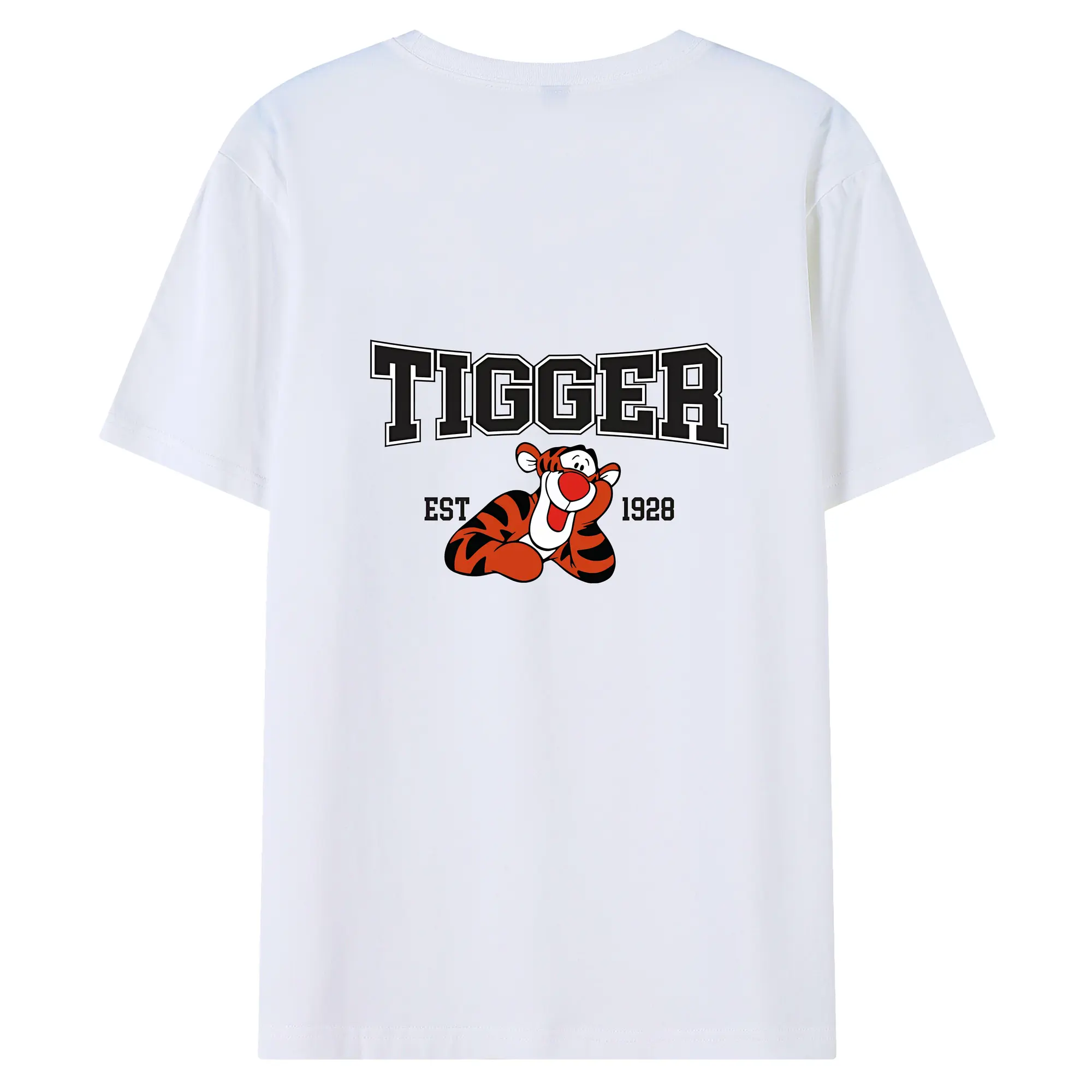 プーさん グッズ ティガー - 綿100％ 半袖Tシャツ ・ バックプリント ・ 快適 通気性 ・ 日常使い 散歩 スポーツ用