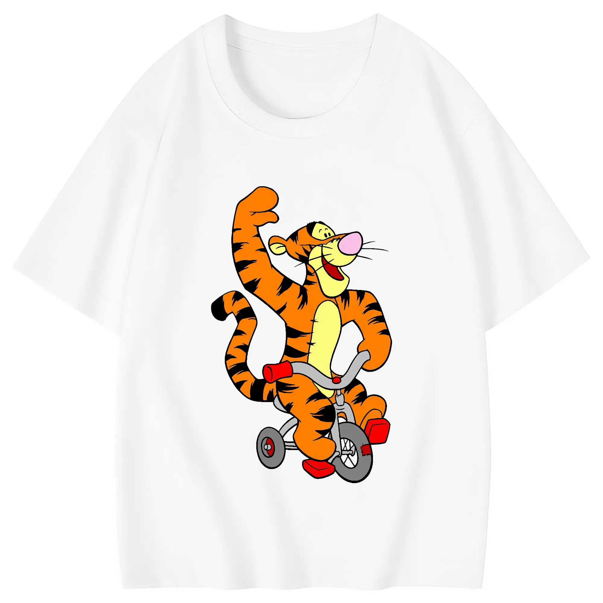 プーさん グッズ ティガー - 綿100％ キッズTシャツ ・ フロントプリント ・ 快適 通気性 ・ スポーツ カジュアル 散歩用