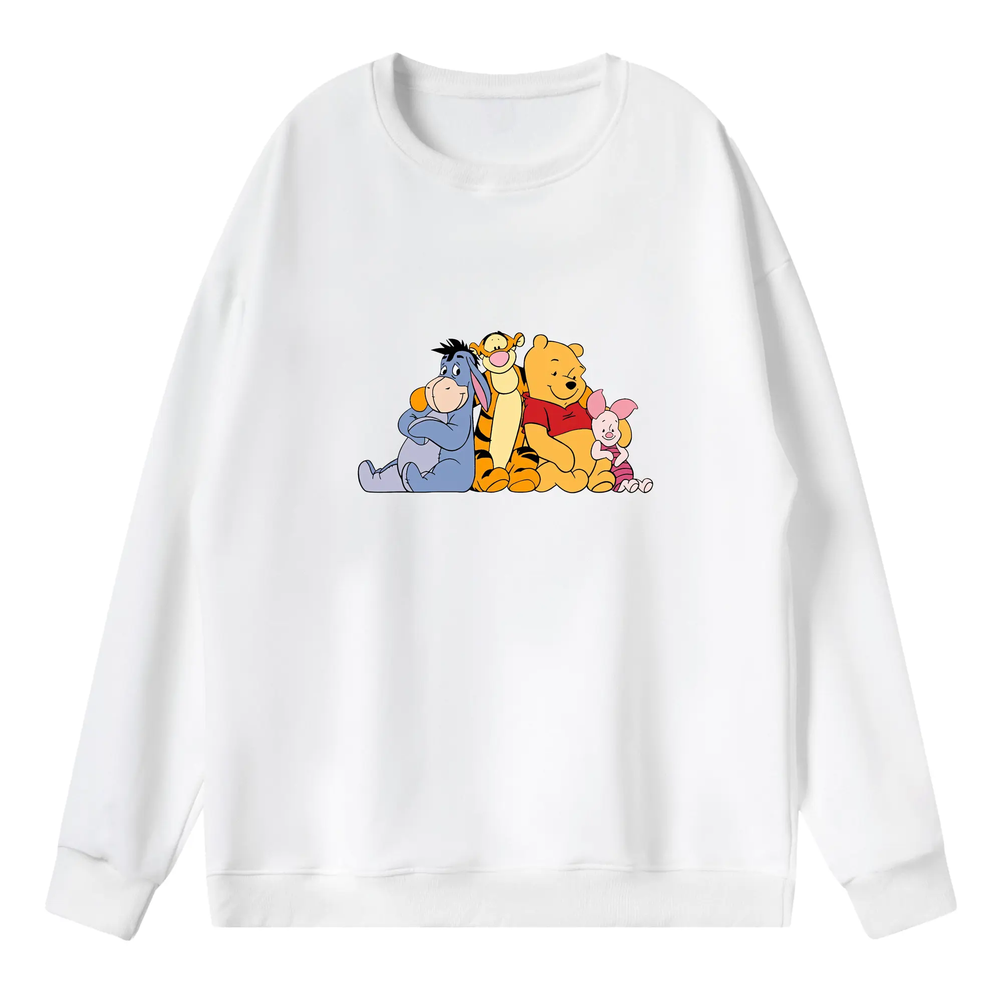 プーさん グッズ ティガー - 薄手 クルーネック スウェット 裏毛260g · ポリエステル 春秋向け カジュアル 男女兼用 · トレーナー デイリー スポーツ 散歩に最適