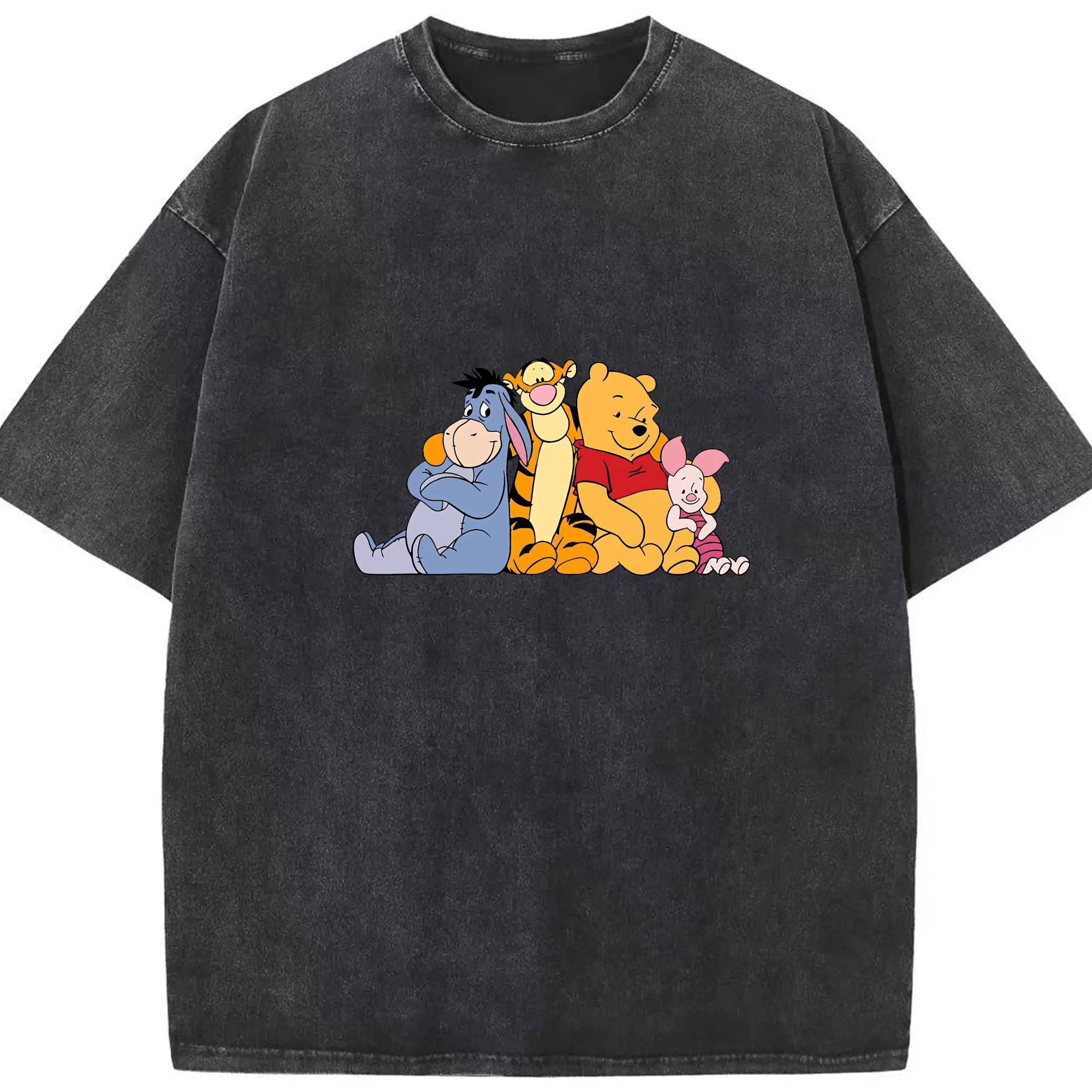 プーさん グッズ ティガー - 綿100％ ヴィンテージ風 半袖Tシャツ ・ フロントプリント ・ 柔らか肌触り ・ 通気性 快適 ・ スポーツ カジュアル 外出用