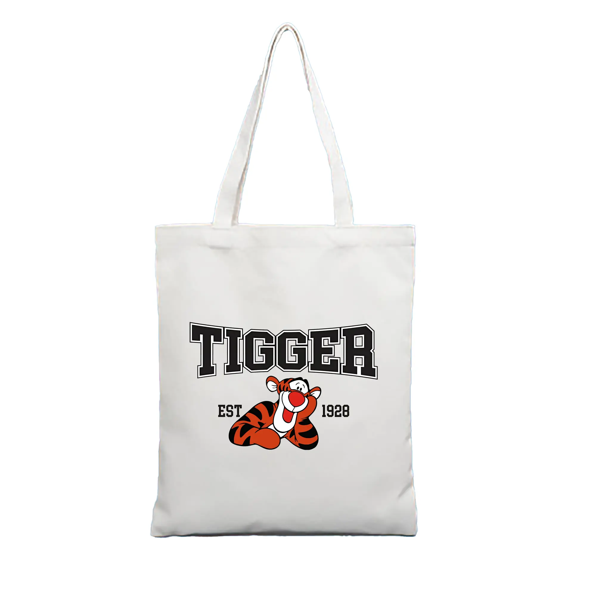 プーさん グッズ ティガー - 縦型キャンバス手提げバッグ（トートバッグ） ・ キャンバス素材 ・ ショッピング用 ・ 軽量 丈夫 お手入れ簡単