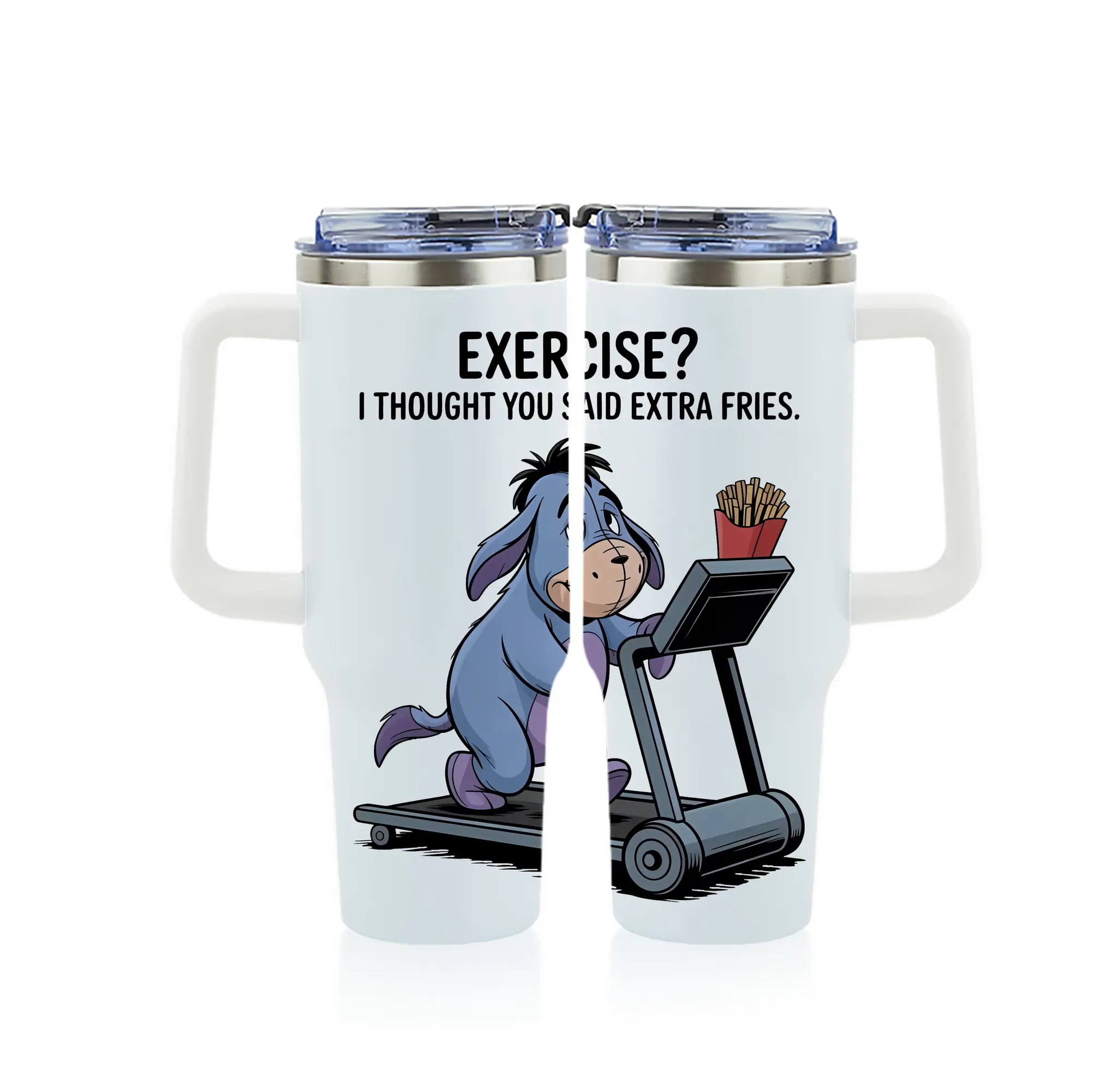 プーさん グッズ イーヨー - 1200mL フルプリント車用タンブラー ・ 304ステンレス 内側 ・ 201ステンレス 外側 ・ 保温 保冷 ・ 通勤 ドライブ アウトドア用