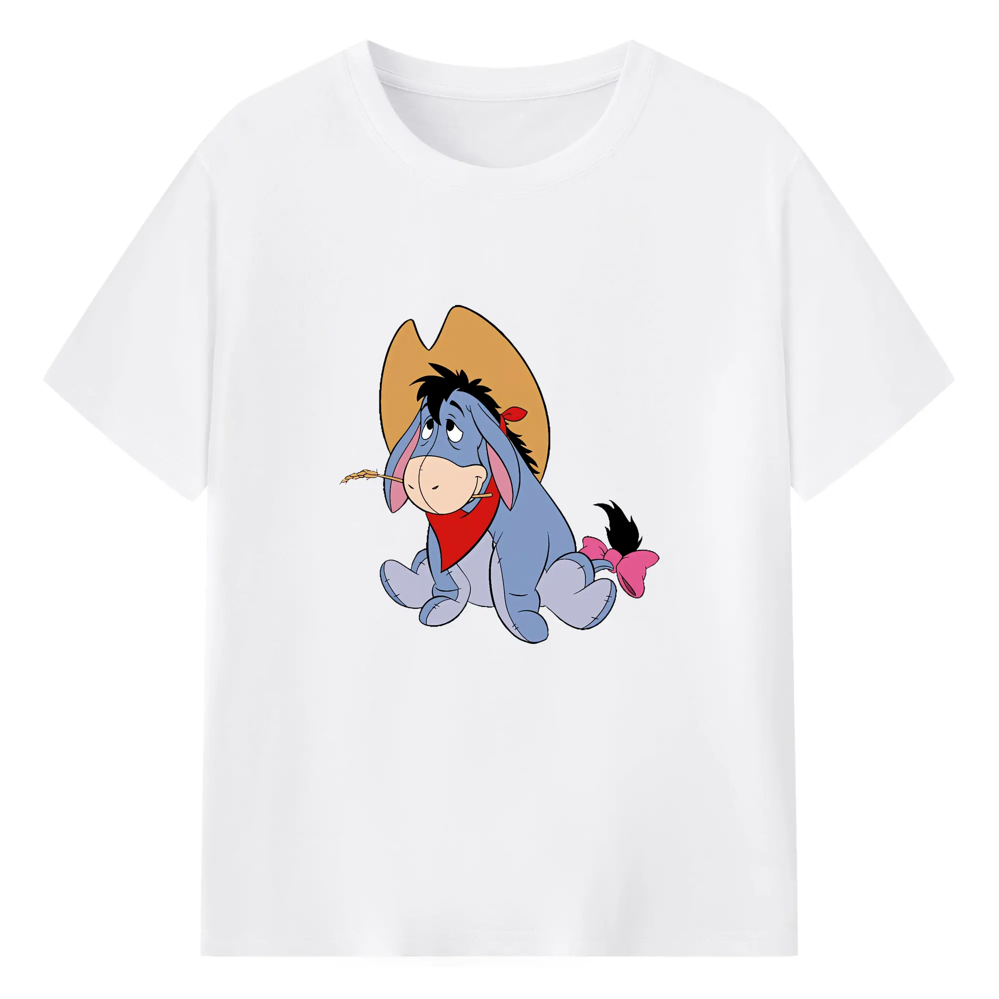 プーさん グッズ イーヨー - 綿100％ 半袖Tシャツ ・ フロントプリント ・ 快適 通気性 ・ 日常使い 散歩 スポーツ用