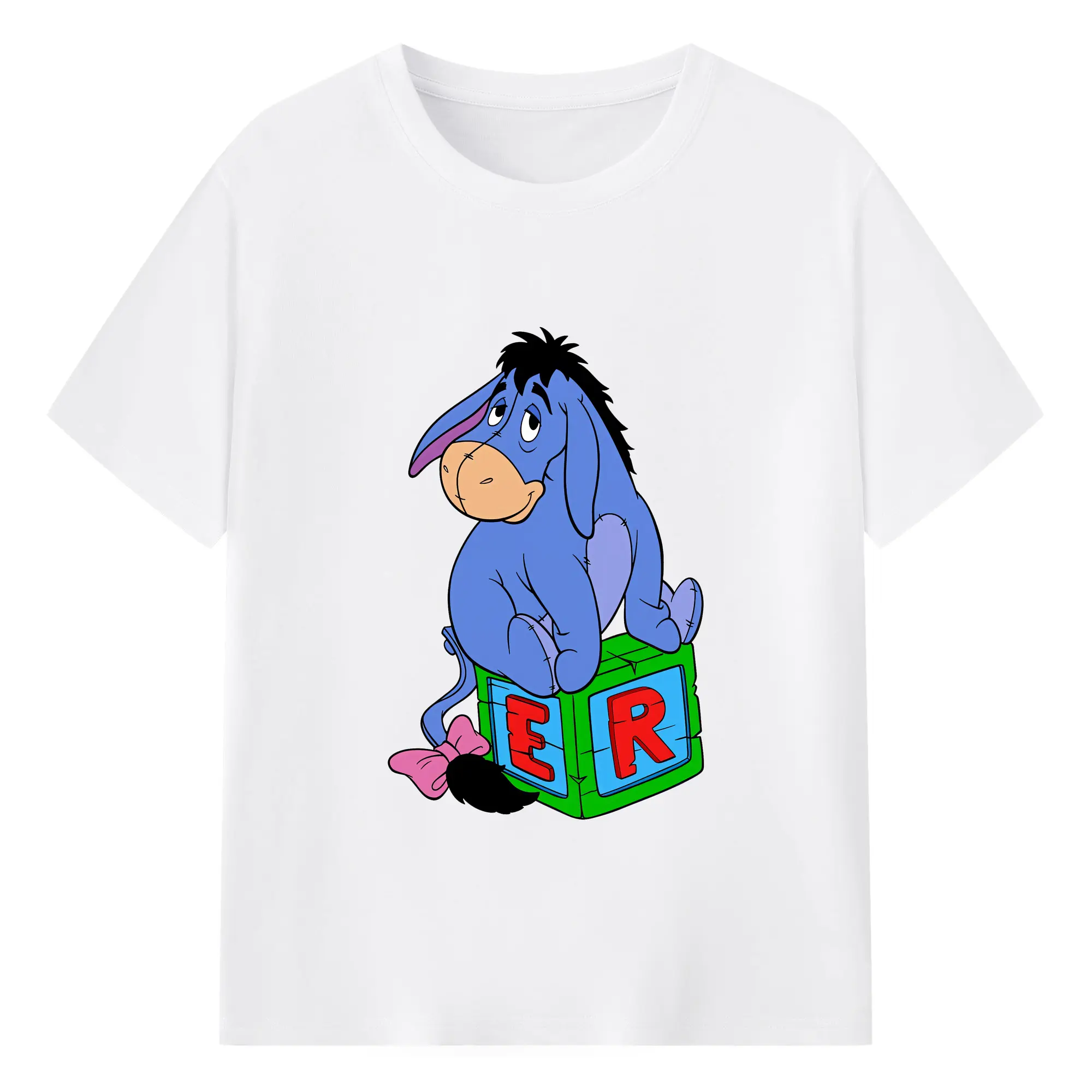 プーさん グッズ イーヨー - 綿100％ 半袖Tシャツ ・ フロントプリント ・ 快適 通気性 ・ 日常使い 散歩 スポーツ用