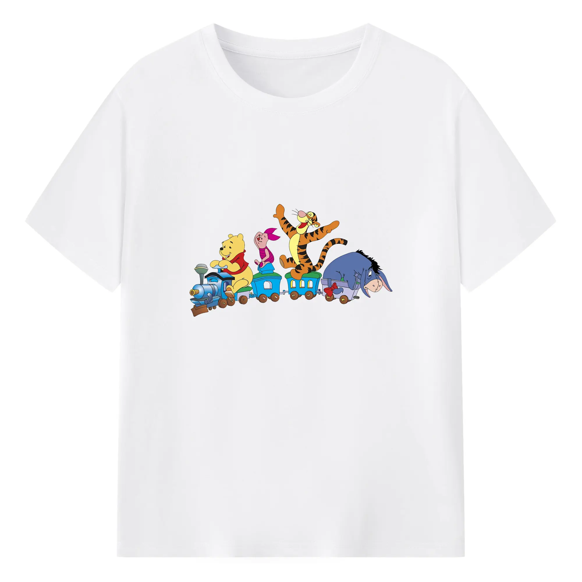 プーさん グッズ イーヨー - 綿100％ 半袖Tシャツ ・ フロントプリント ・ 快適 通気性 ・ 日常使い 散歩 スポーツ用