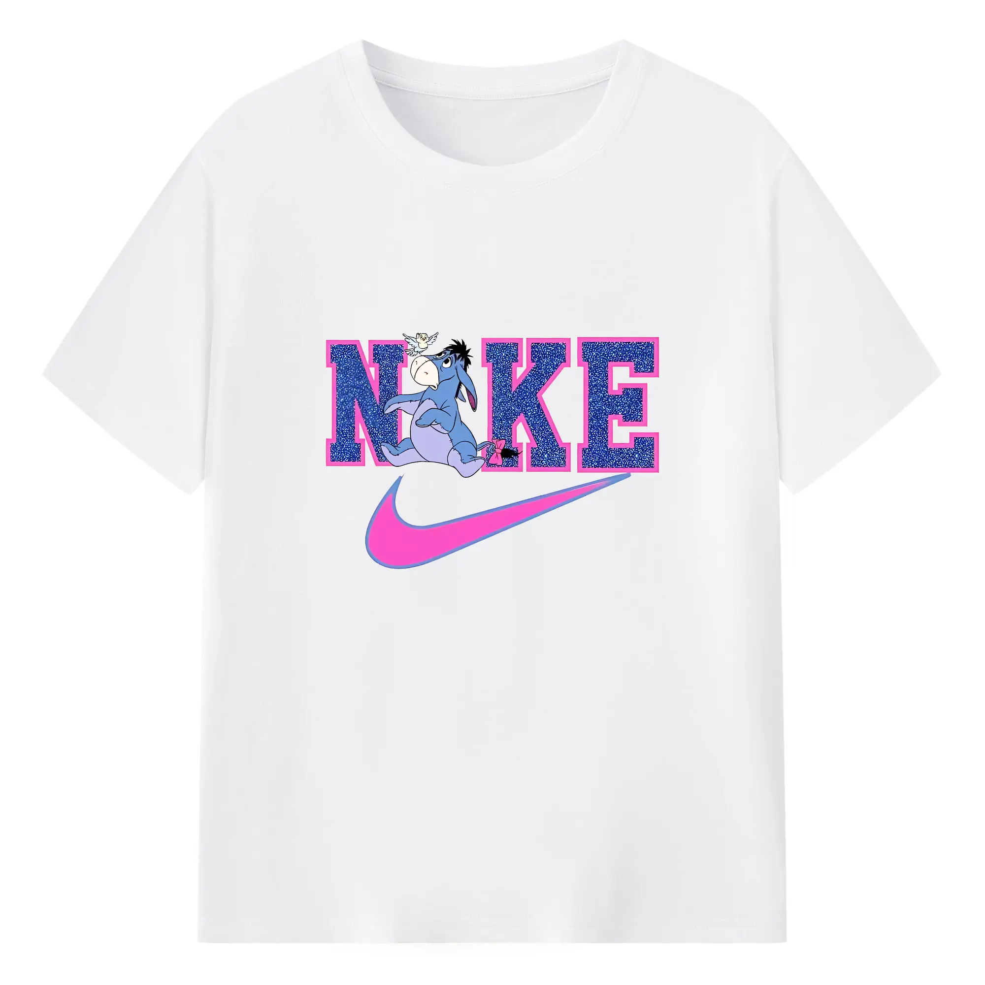 プーさん グッズ イーヨー - 綿100％ 半袖Tシャツ ・ フロントプリント ・ 快適 通気性 ・ 日常使い 散歩 スポーツ用