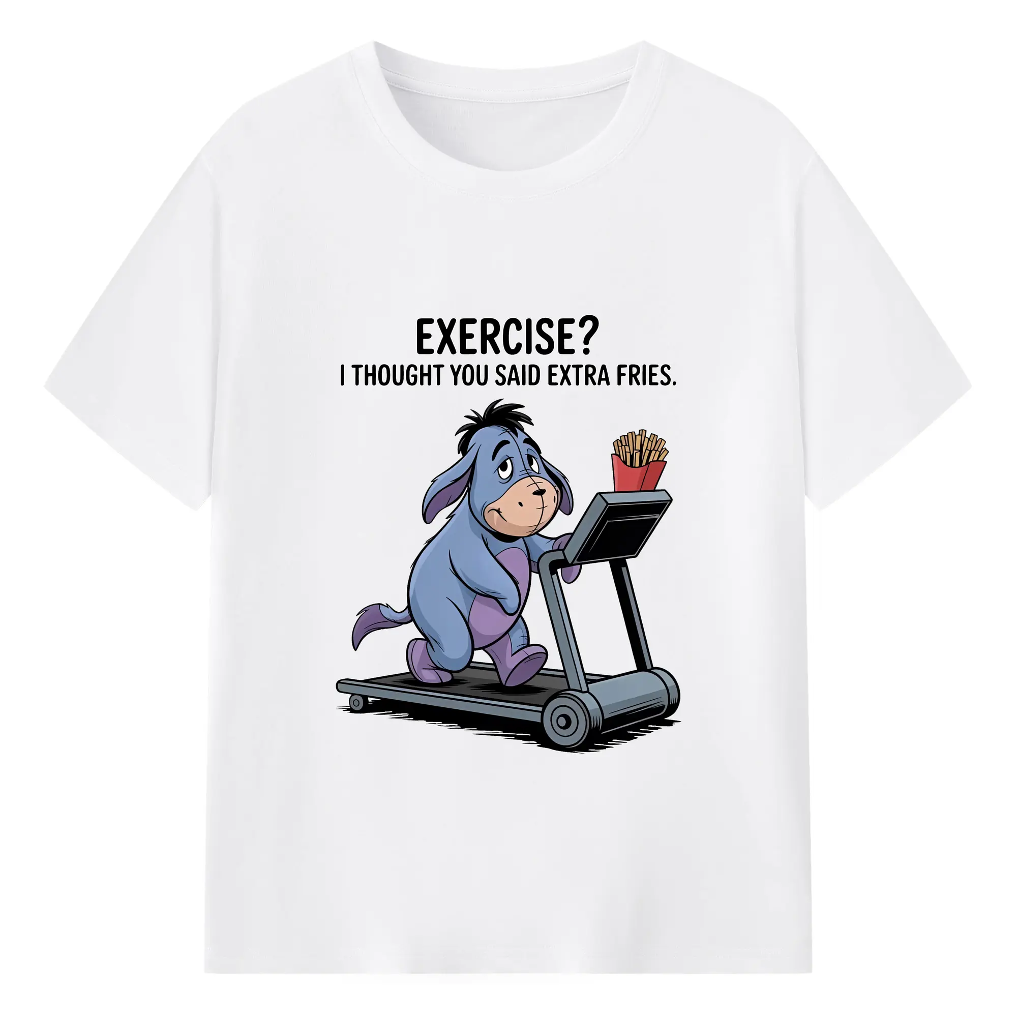 プーさん グッズ イーヨー - 綿100％ 半袖Tシャツ ・ フロントプリント ・ 快適 通気性 ・ 日常使い 散歩 スポーツ用