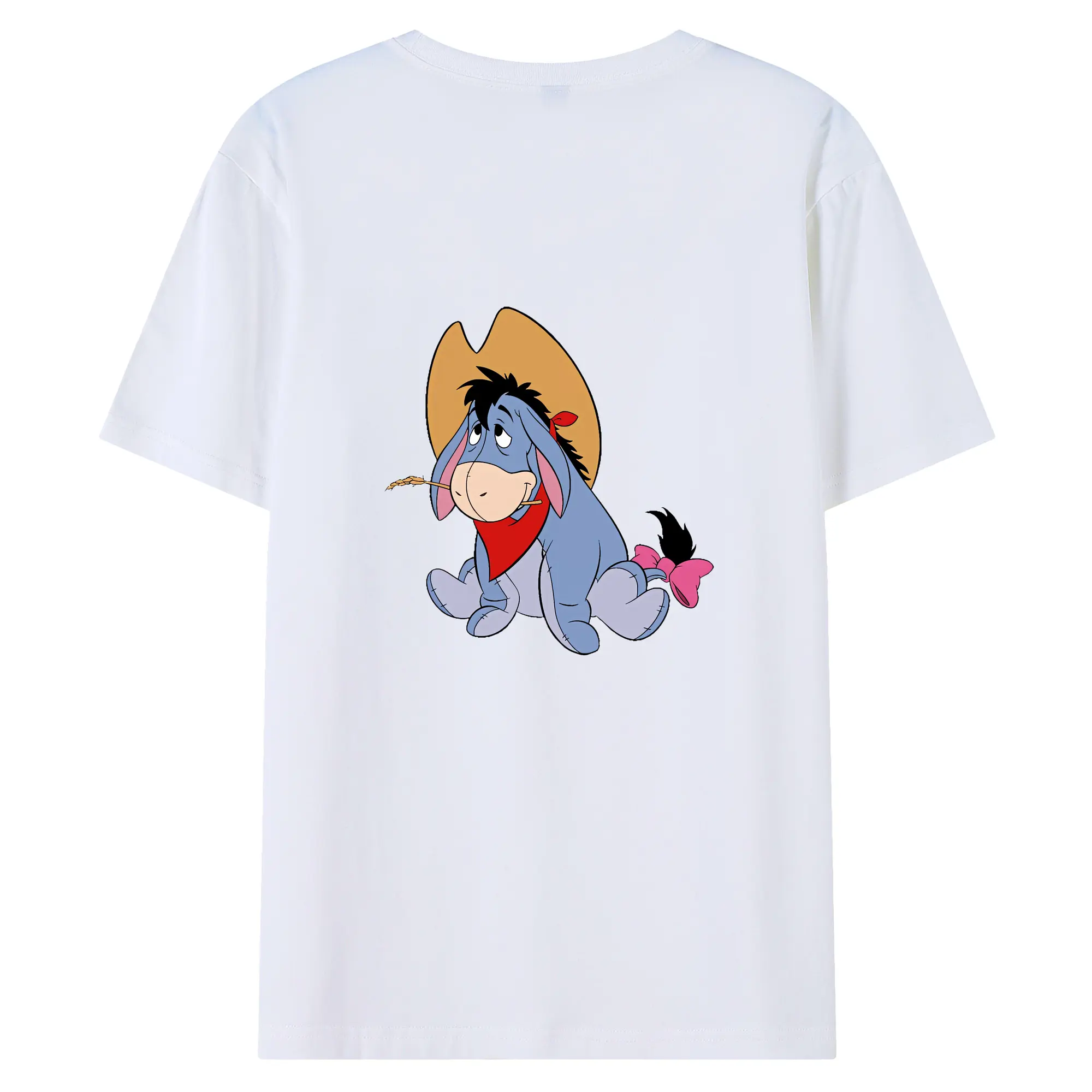 プーさん グッズ イーヨー - 綿100％ 半袖Tシャツ ・ バックプリント ・ 快適 通気性 ・ 日常使い 散歩 スポーツ用