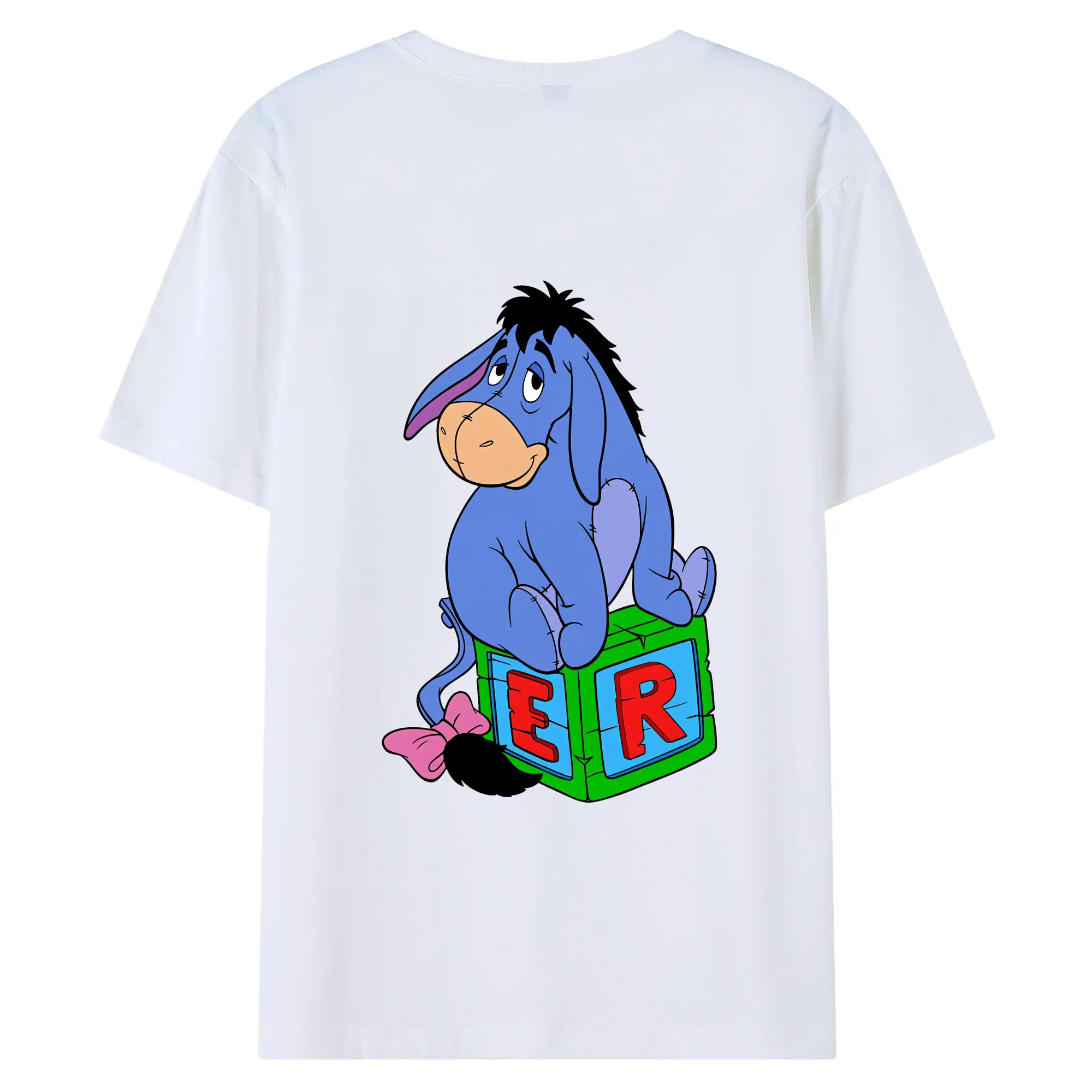 プーさん グッズ イーヨー - 綿100％ 半袖Tシャツ ・ バックプリント ・ 快適 通気性 ・ 日常使い 散歩 スポーツ用