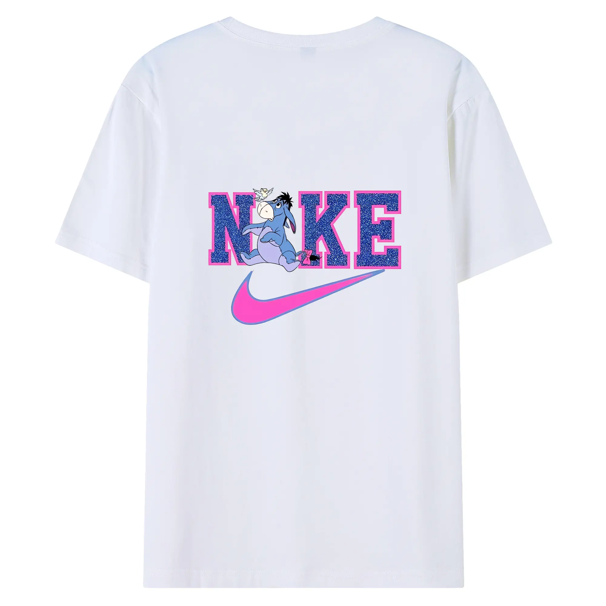 プーさん グッズ イーヨー - 綿100％ 半袖Tシャツ ・ バックプリント ・ 快適 通気性 ・ 日常使い 散歩 スポーツ用