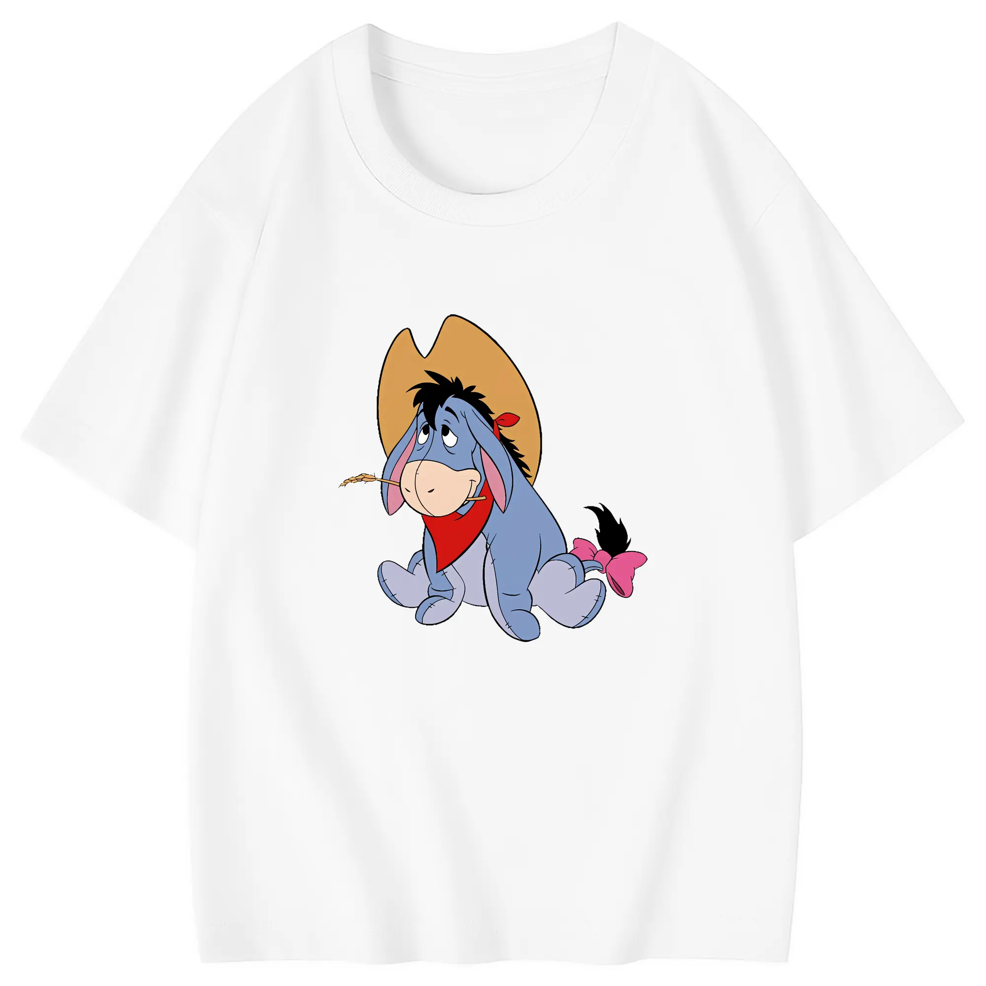 プーさん グッズ イーヨー - 綿100％ キッズTシャツ ・ フロントプリント ・ 快適 通気性 ・ スポーツ カジュアル 散歩用