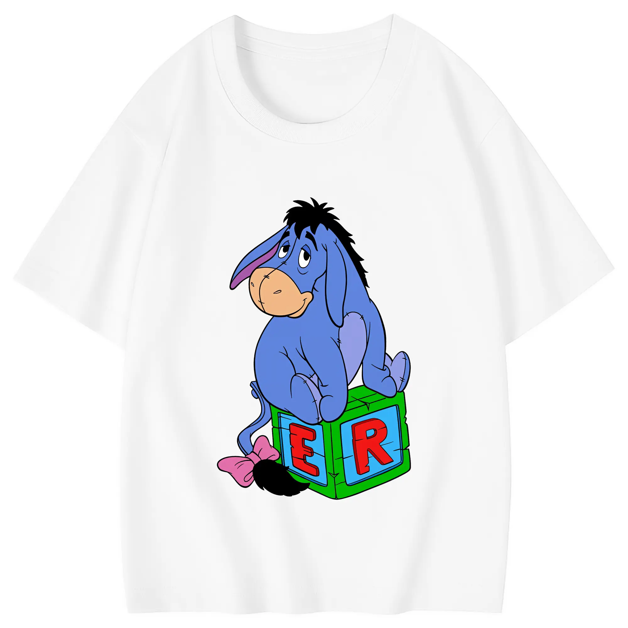 プーさん グッズ イーヨー - 綿100％ キッズTシャツ ・ フロントプリント ・ 快適 通気性 ・ スポーツ カジュアル 散歩用