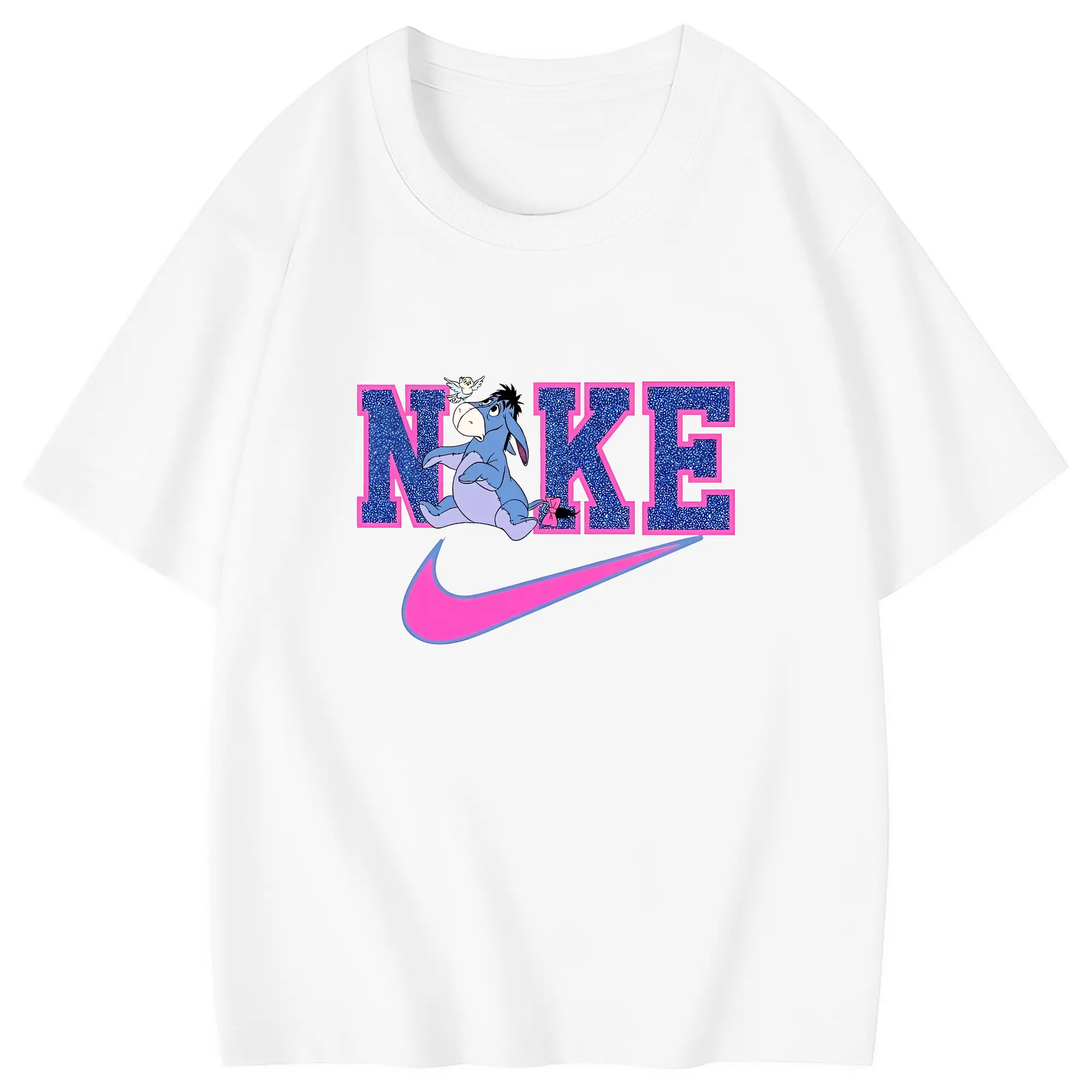 プーさん グッズ イーヨー - 綿100％ キッズTシャツ ・ フロントプリント ・ 快適 通気性 ・ スポーツ カジュアル 散歩用