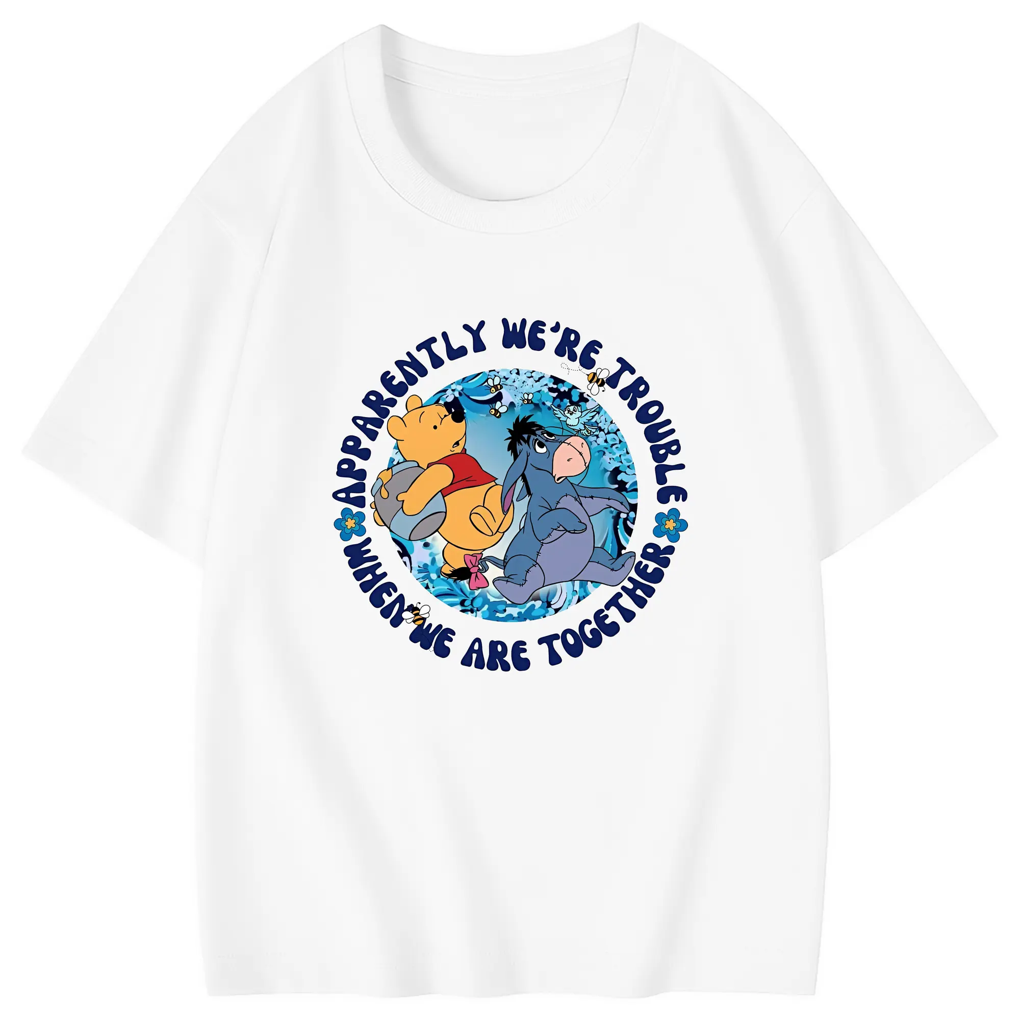 プーさん グッズ イーヨー - 綿100％ キッズTシャツ ・ フロントプリント ・ 快適 通気性 ・ スポーツ カジュアル 散歩用