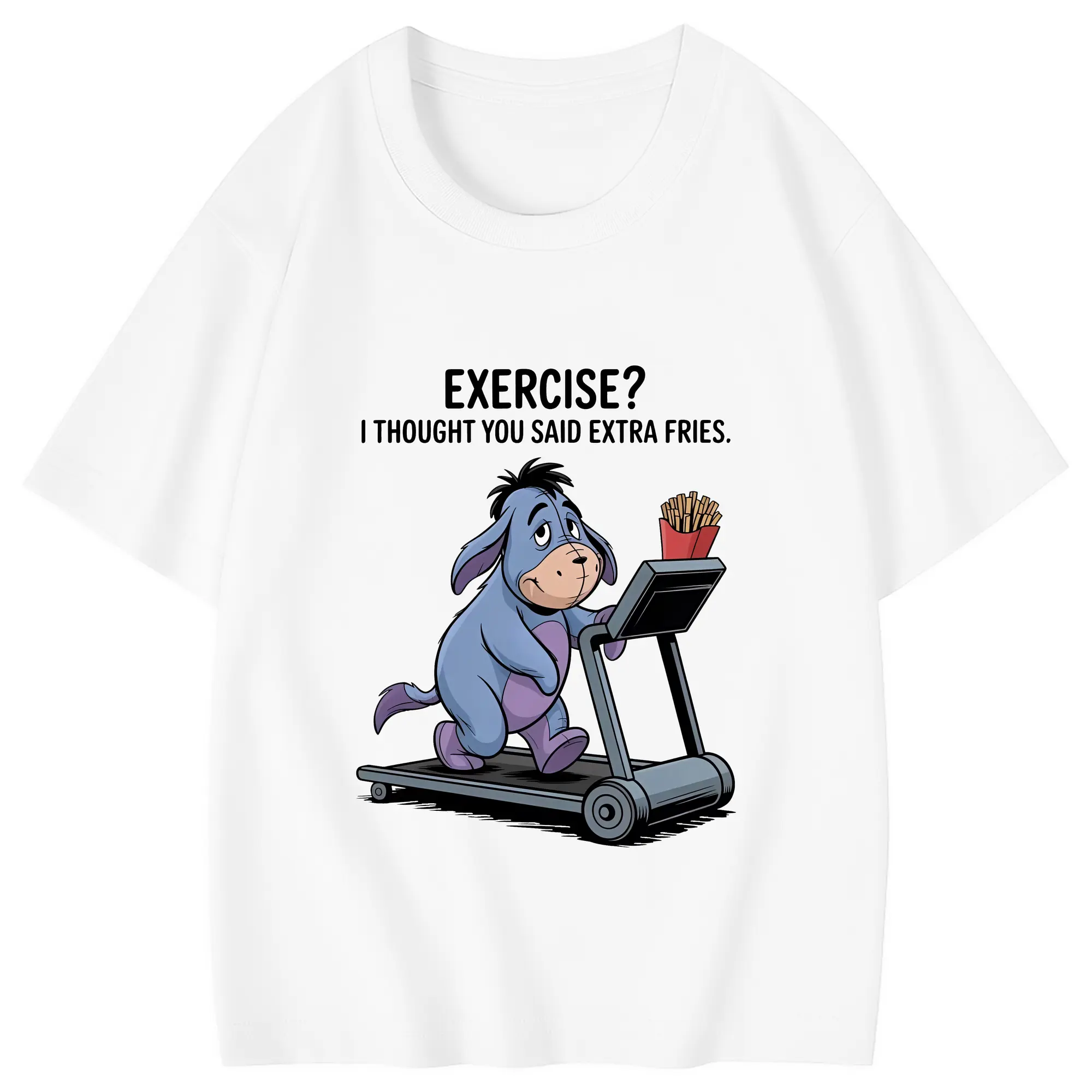 プーさん グッズ イーヨー - 綿100％ キッズTシャツ ・ フロントプリント ・ 快適 通気性 ・ スポーツ カジュアル 散歩用