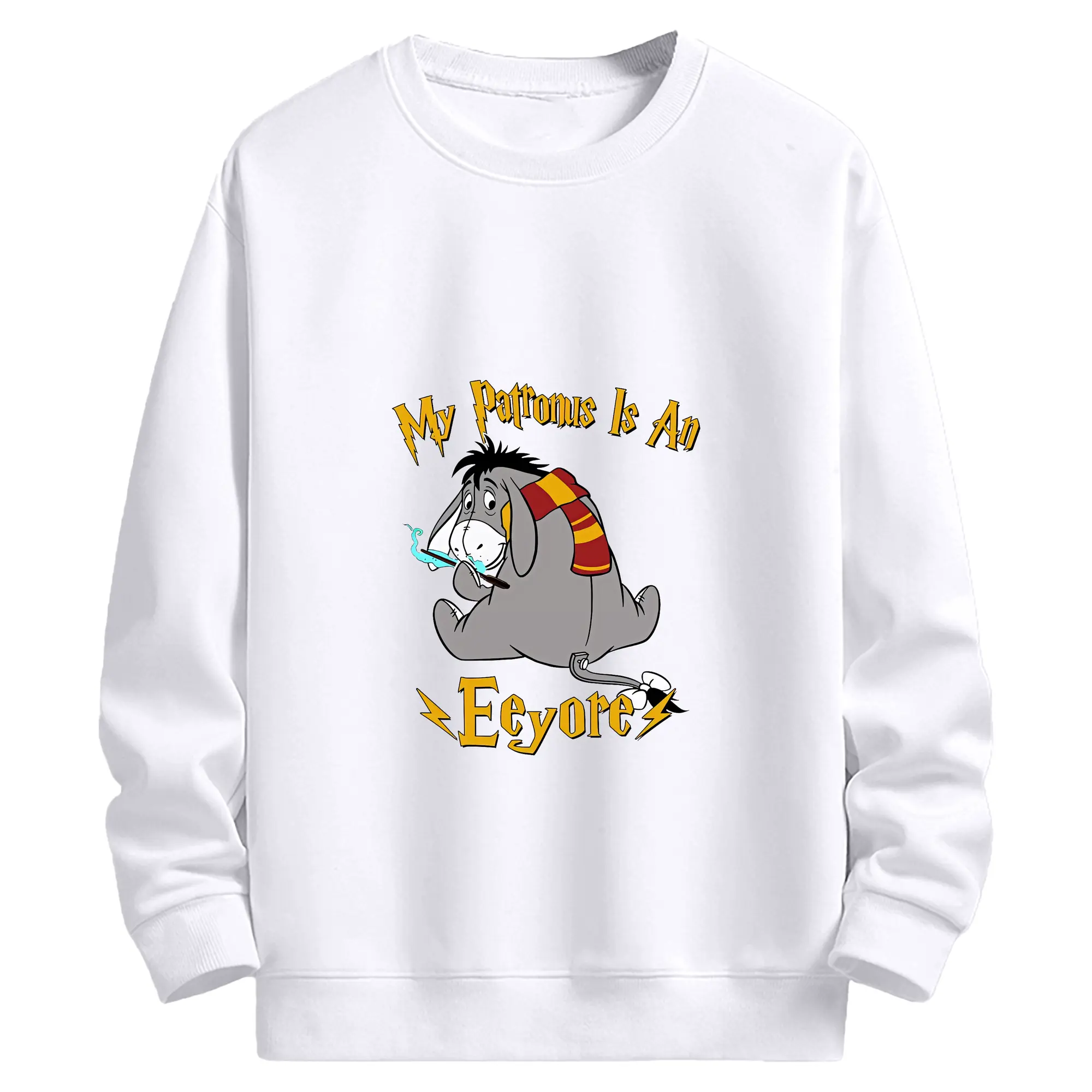 プーさん グッズ イーヨー - 高品質 クルーネック スウェット ・ コットン59％ ポリエステル41％ ・ ユニセックス 長袖 トレーナー ・ カジュアル デイリー スポーツ 散歩用