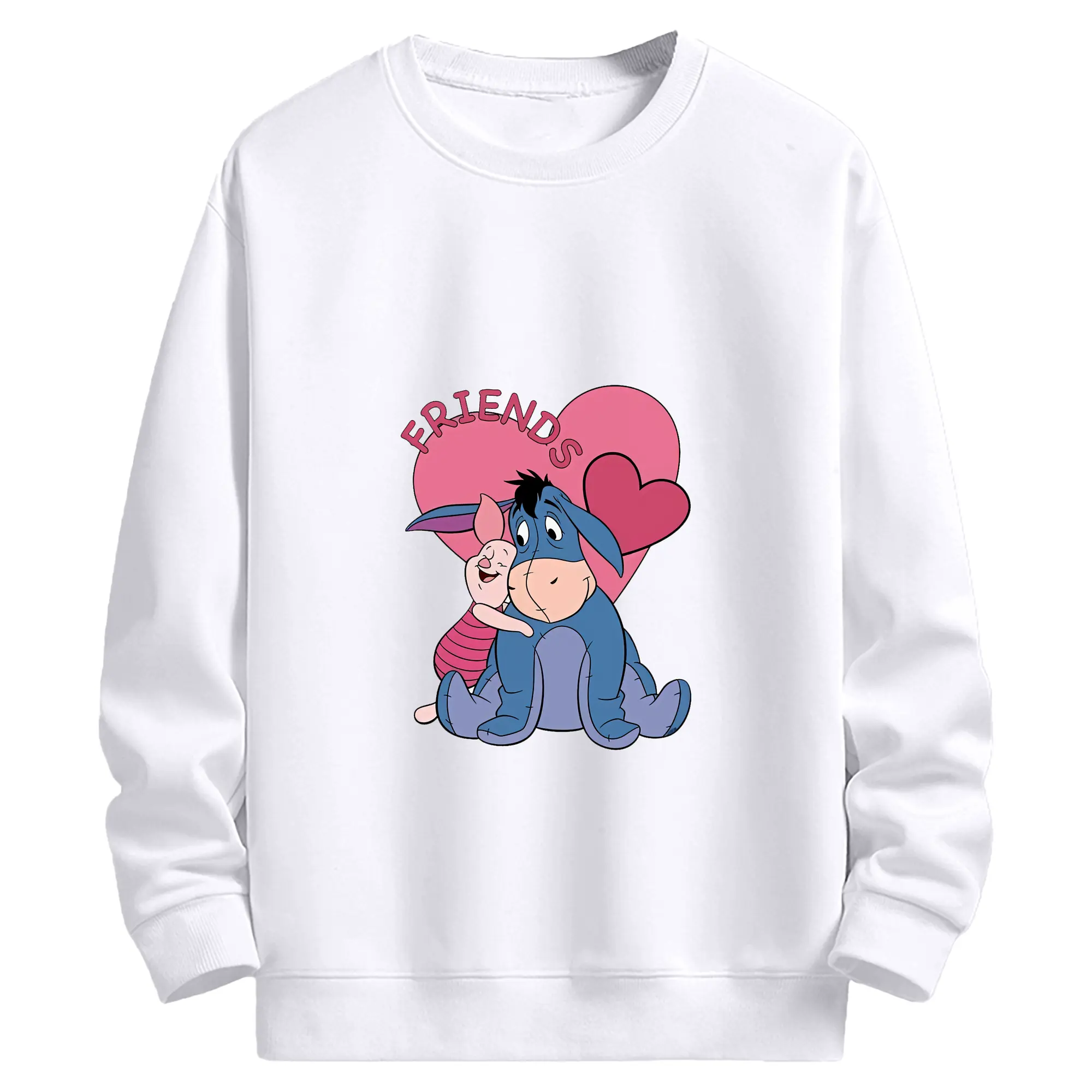 プーさん グッズ イーヨー - 高品質 クルーネック スウェット ・ コットン59％ ポリエステル41％ ・ ユニセックス 長袖 トレーナー ・ カジュアル デイリー スポーツ 散歩用