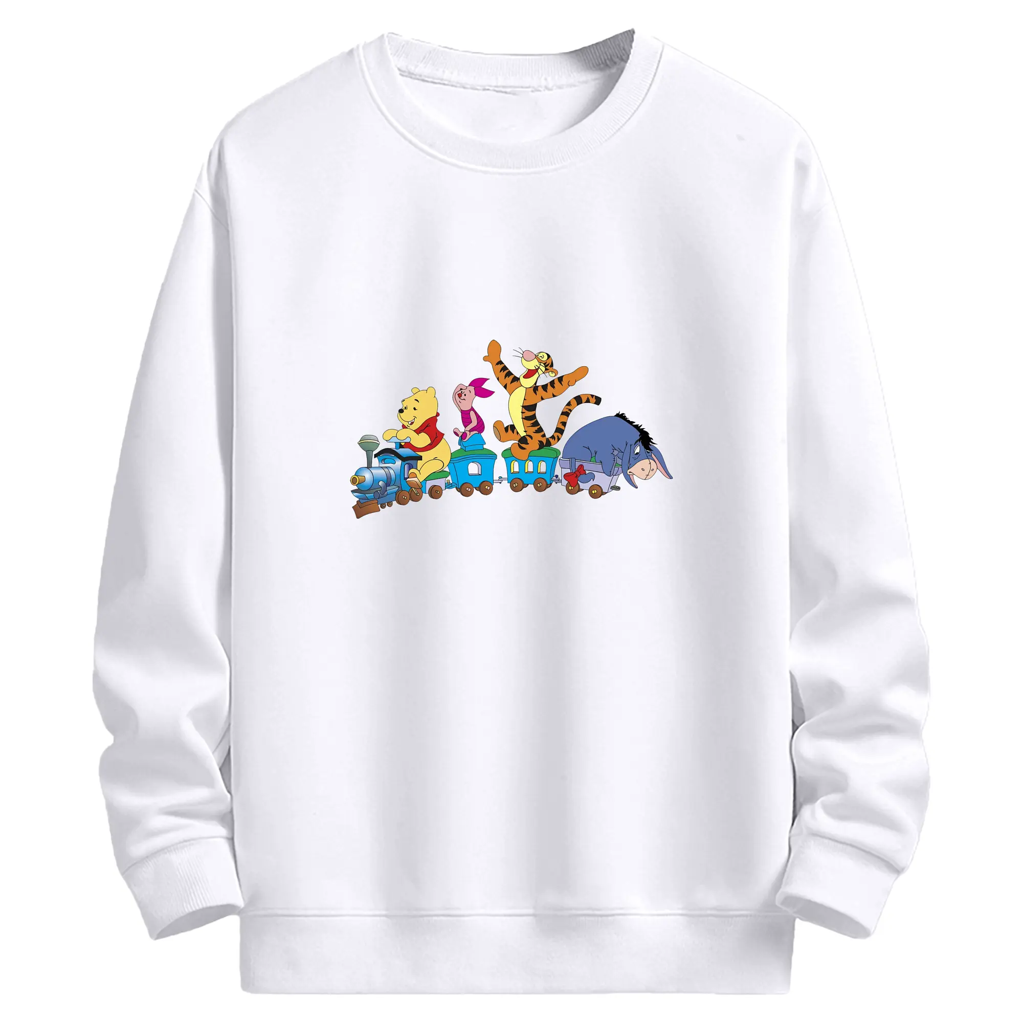 プーさん グッズ イーヨー - 高品質 クルーネック スウェット ・ コットン59％ ポリエステル41％ ・ ユニセックス 長袖 トレーナー ・ カジュアル デイリー スポーツ 散歩用