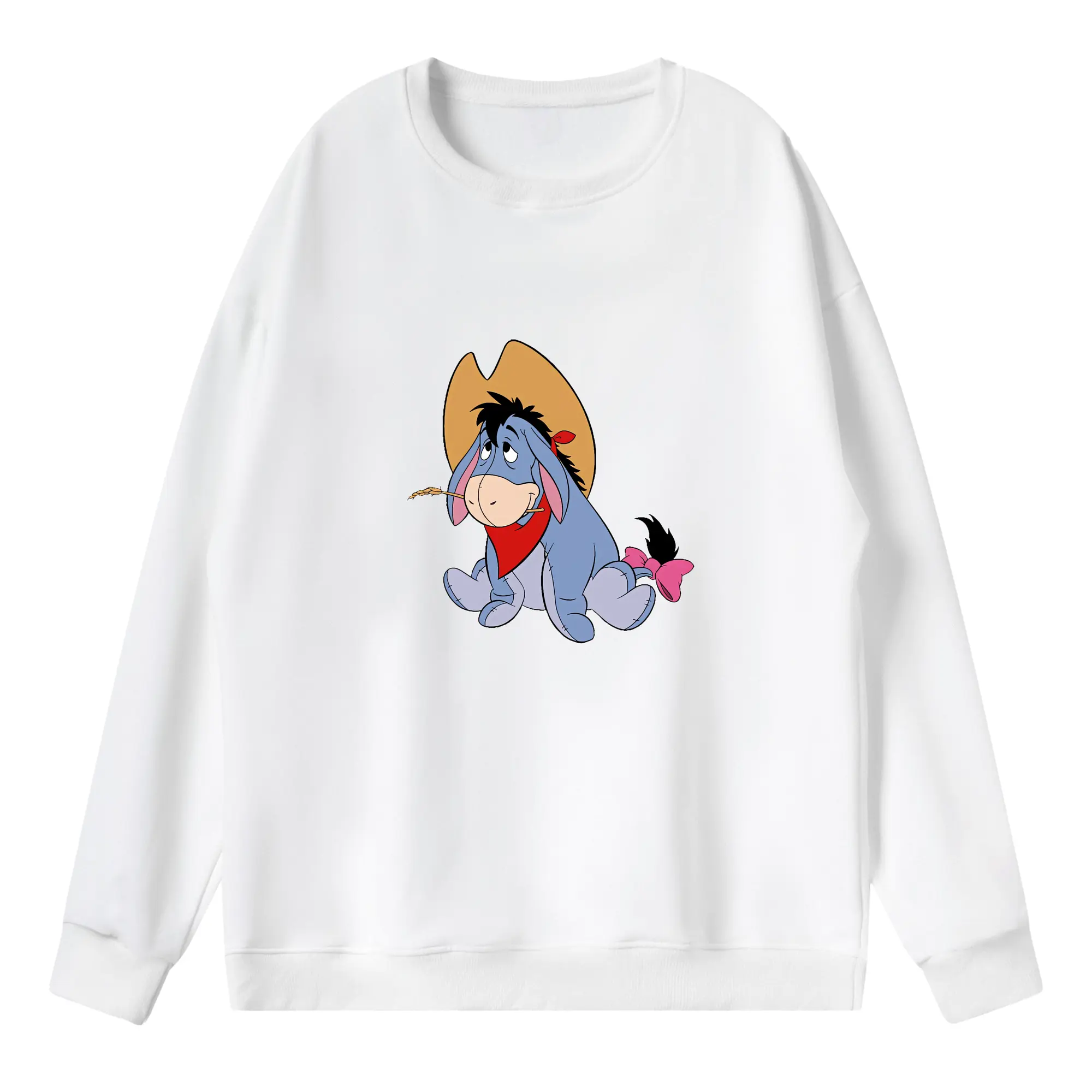 プーさん グッズ イーヨー - 薄手 クルーネック スウェット 裏毛260g · ポリエステル 春秋向け カジュアル 男女兼用 · トレーナー デイリー スポーツ 散歩に最適