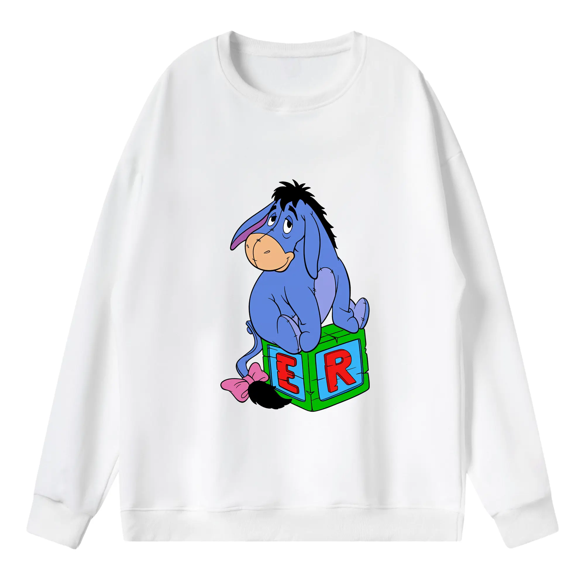 プーさん グッズ イーヨー - 薄手 クルーネック スウェット 裏毛260g · ポリエステル 春秋向け カジュアル 男女兼用 · トレーナー デイリー スポーツ 散歩に最適