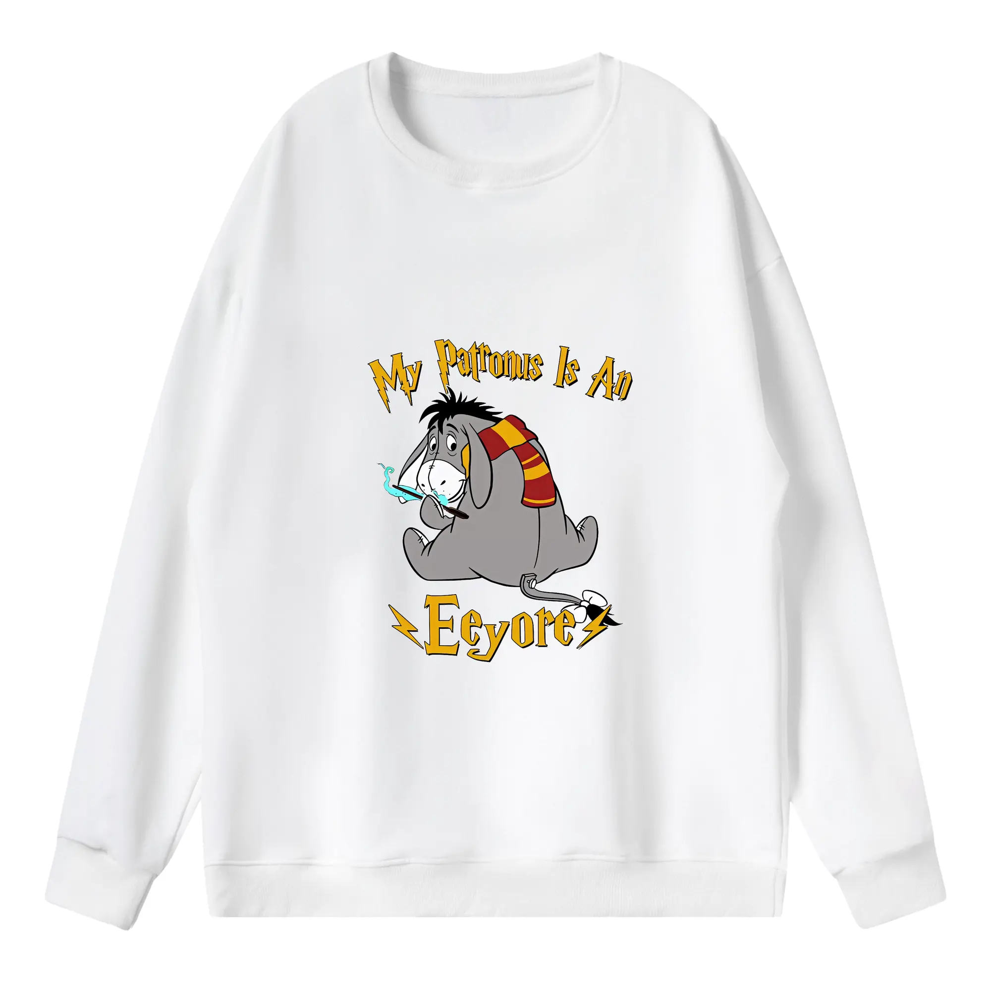 プーさん グッズ イーヨー - 薄手 クルーネック スウェット 裏毛260g · ポリエステル 春秋向け カジュアル 男女兼用 · トレーナー デイリー スポーツ 散歩に最適