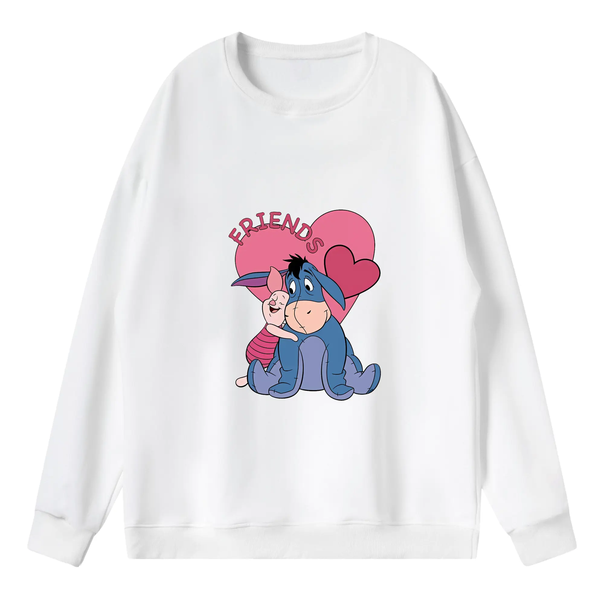 プーさん グッズ イーヨー - 薄手 クルーネック スウェット 裏毛260g · ポリエステル 春秋向け カジュアル 男女兼用 · トレーナー デイリー スポーツ 散歩に最適