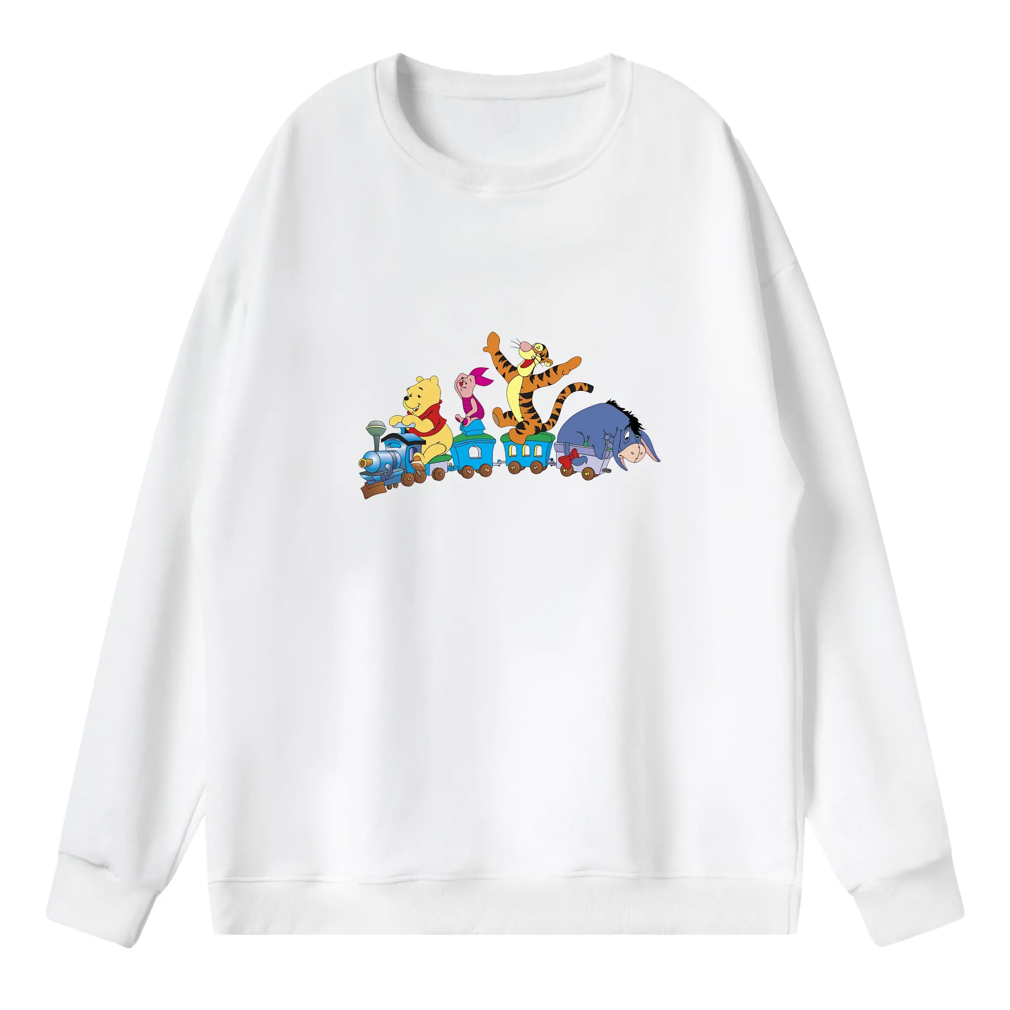 プーさん グッズ イーヨー - 薄手 クルーネック スウェット 裏毛260g · ポリエステル 春秋向け カジュアル 男女兼用 · トレーナー デイリー スポーツ 散歩に最適