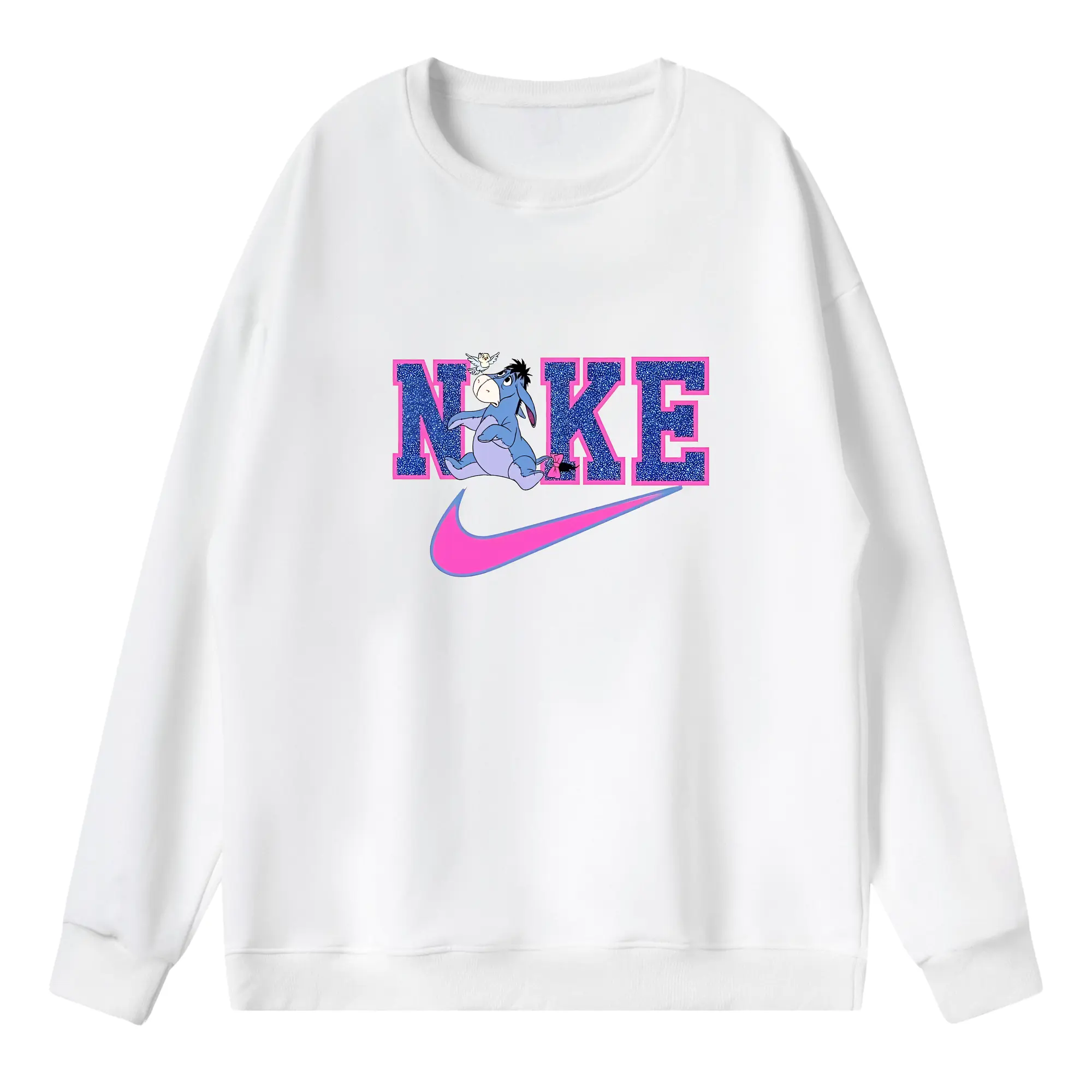 プーさん グッズ イーヨー - 薄手 クルーネック スウェット 裏毛260g · ポリエステル 春秋向け カジュアル 男女兼用 · トレーナー デイリー スポーツ 散歩に最適