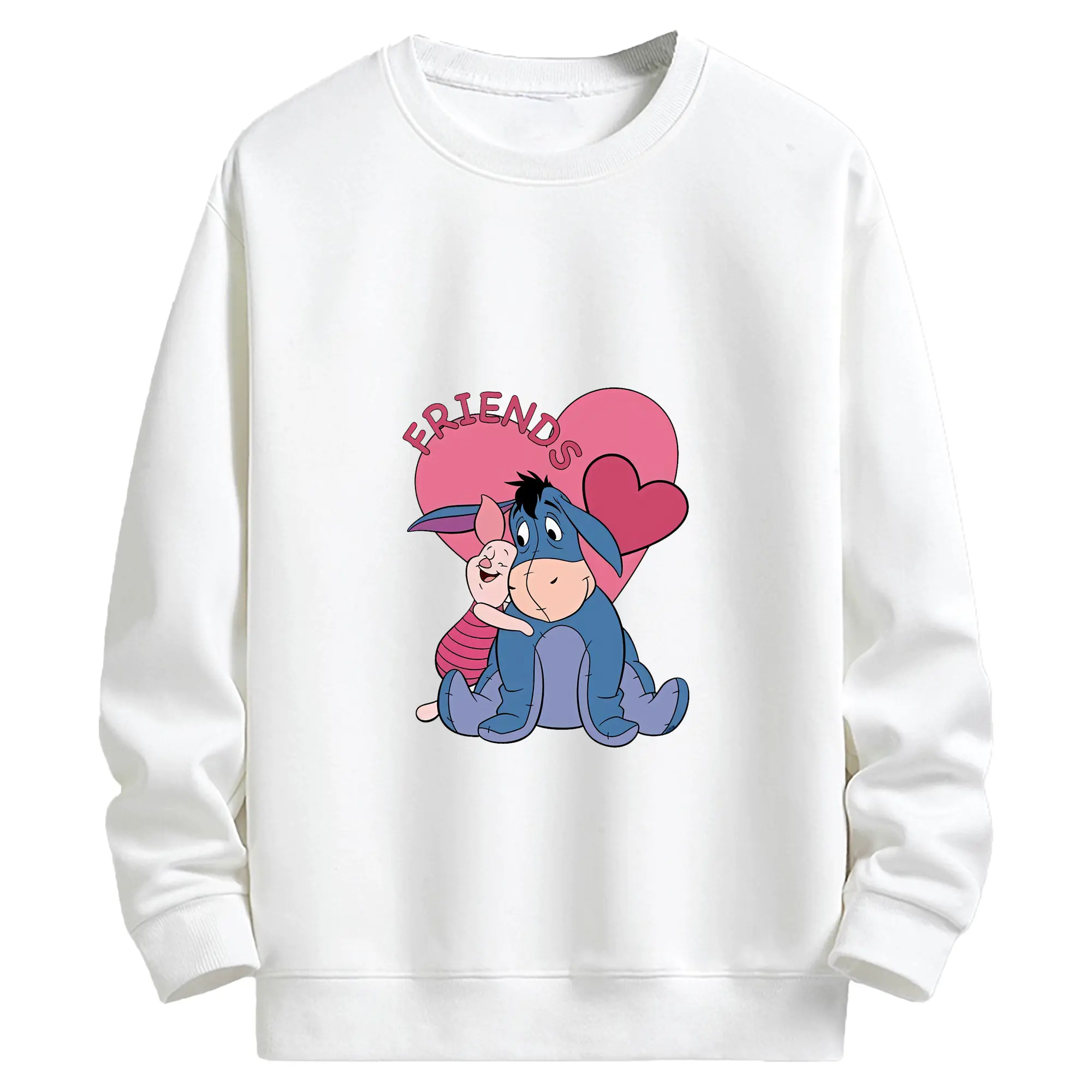 プーさん グッズ イーヨー - キッズ クルーネックスウェットシャツ ・ フロントプリント ・ 綿80％ ポリエステル20％ ・ 快適 通学 スポーツ 日常使い お散歩用