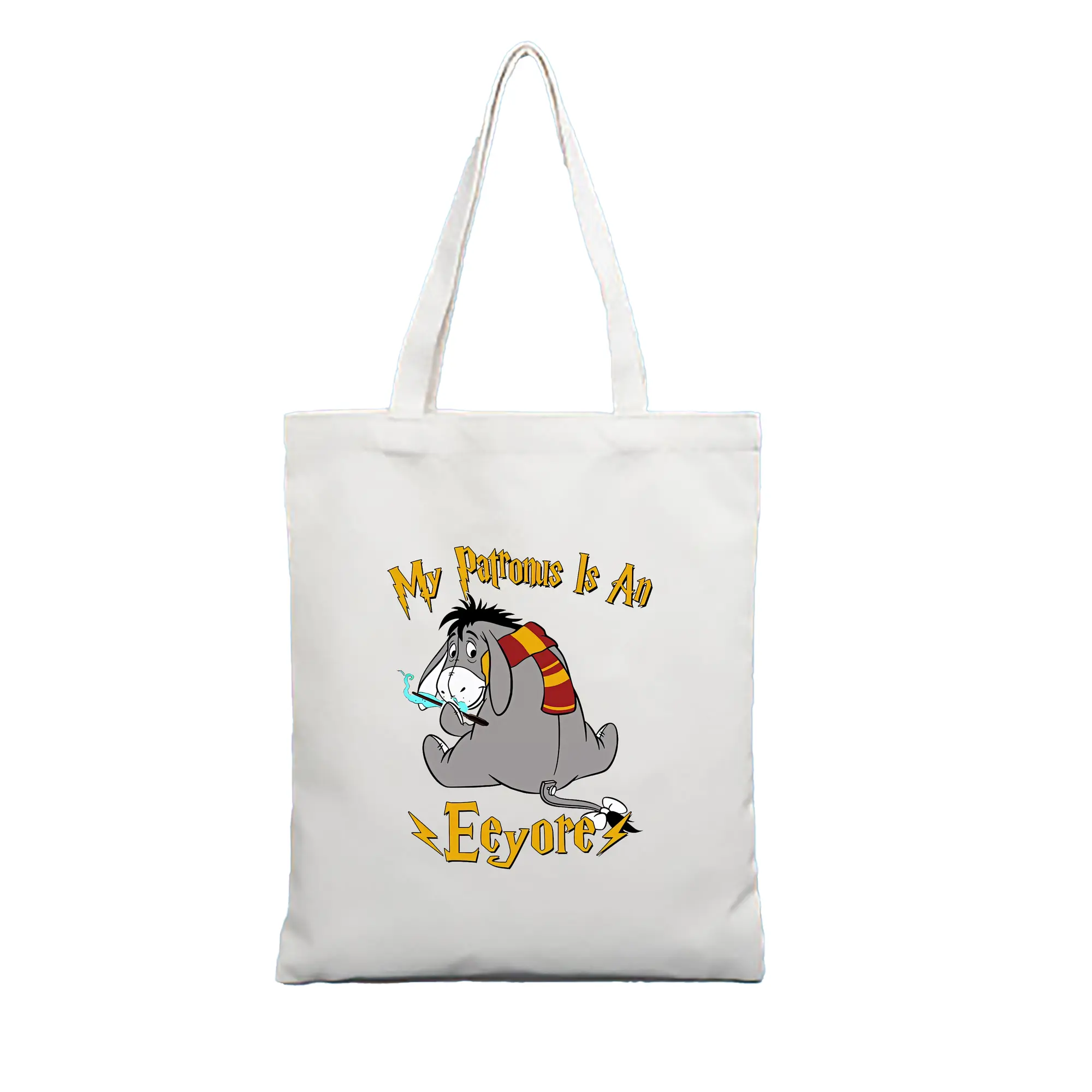 プーさん グッズ イーヨー - 縦型キャンバス手提げバッグ（トートバッグ） ・ キャンバス素材 ・ ショッピング用 ・ 軽量 丈夫 お手入れ簡単