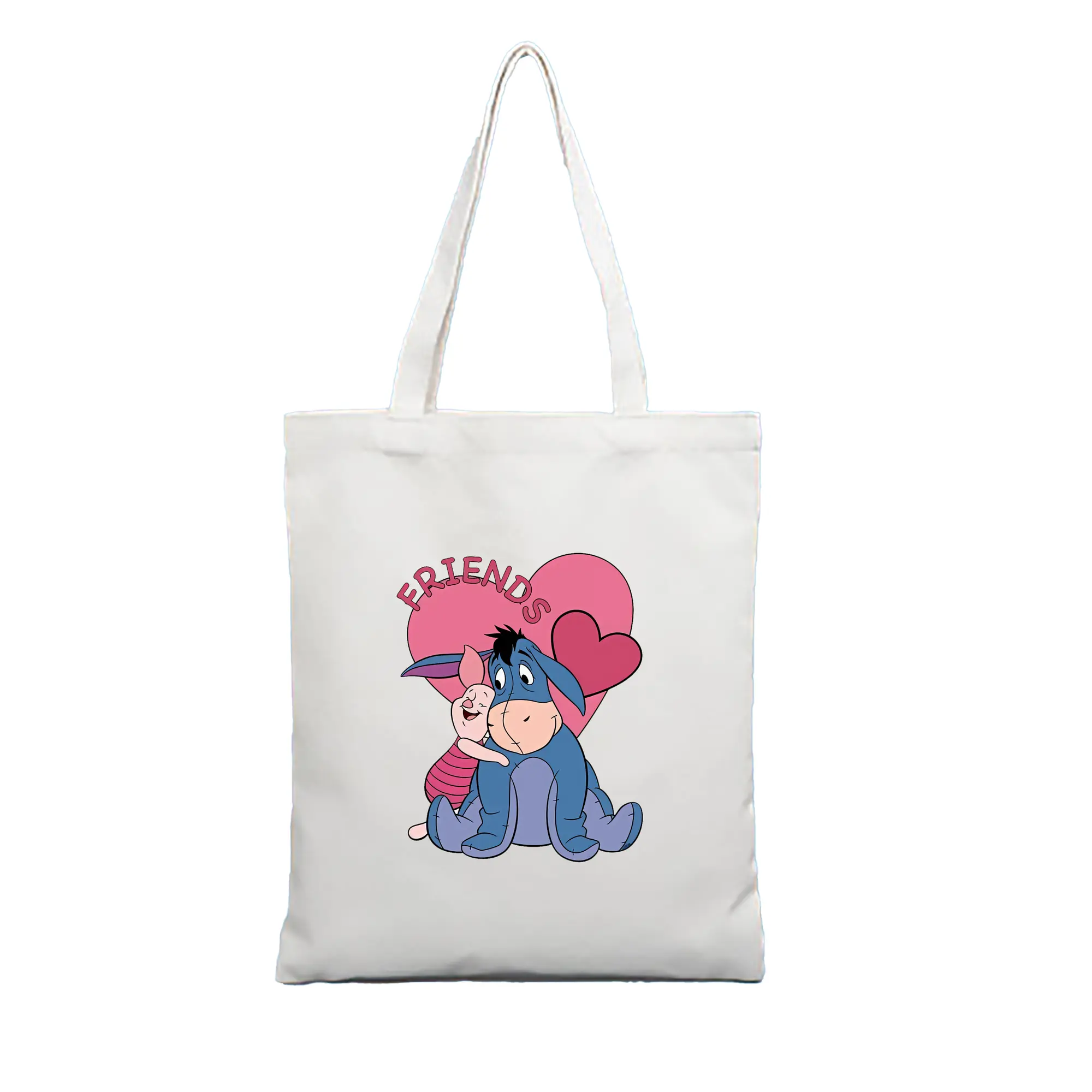 プーさん グッズ イーヨー - 縦型キャンバス手提げバッグ（トートバッグ） ・ キャンバス素材 ・ ショッピング用 ・ 軽量 丈夫 お手入れ簡単