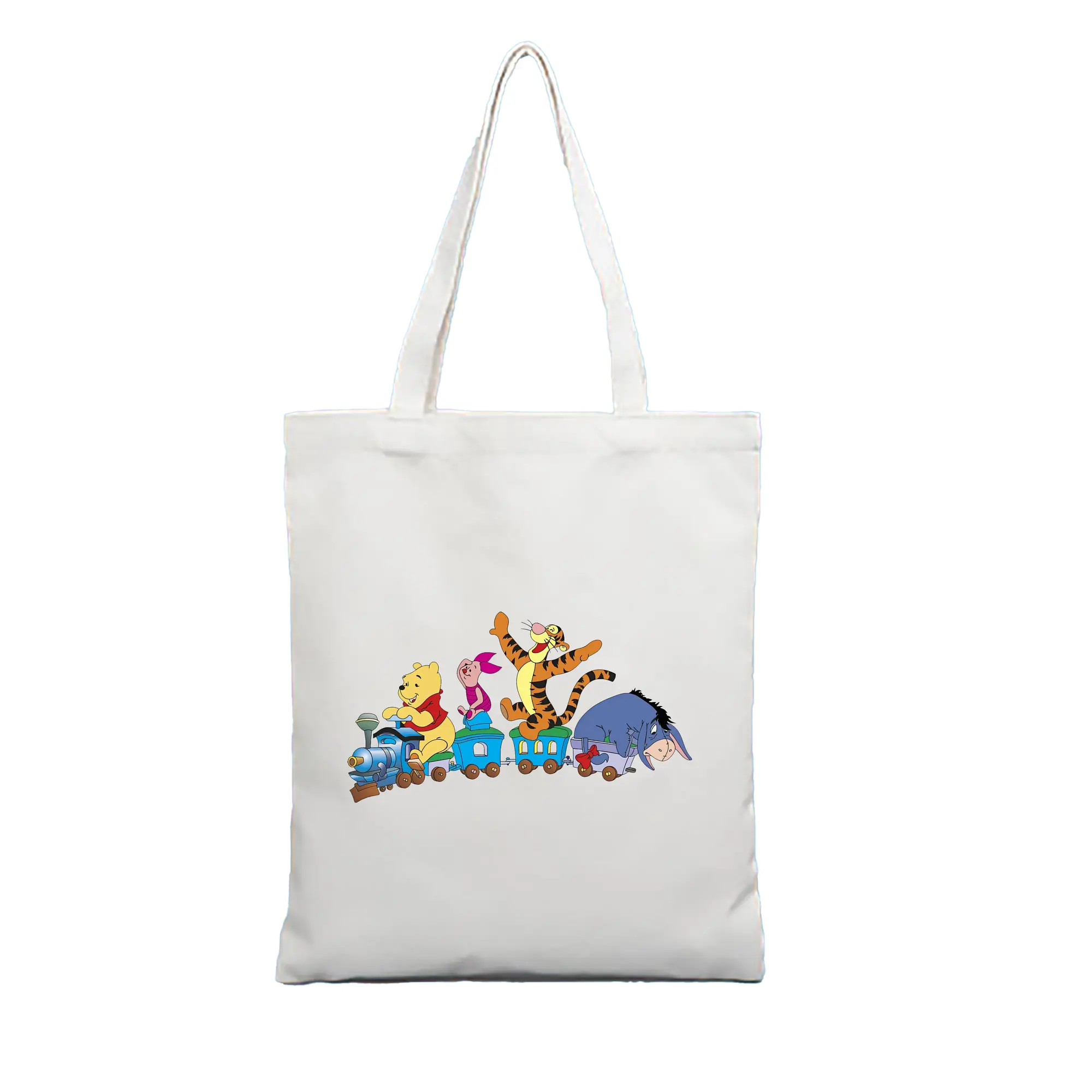 プーさん グッズ イーヨー - 縦型キャンバス手提げバッグ（トートバッグ） ・ キャンバス素材 ・ ショッピング用 ・ 軽量 丈夫 お手入れ簡単