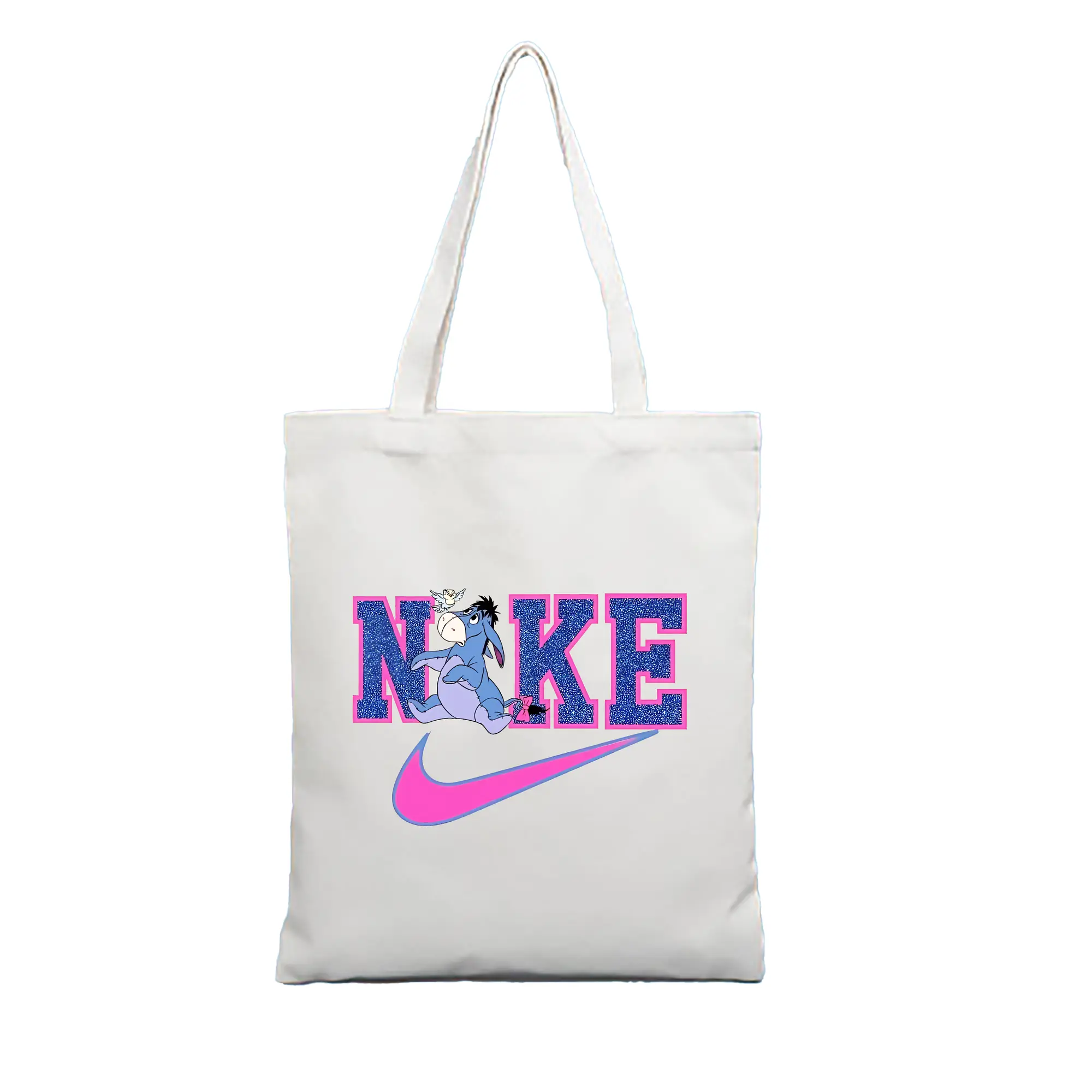 プーさん グッズ イーヨー - 縦型キャンバス手提げバッグ（トートバッグ） ・ キャンバス素材 ・ ショッピング用 ・ 軽量 丈夫 お手入れ簡単